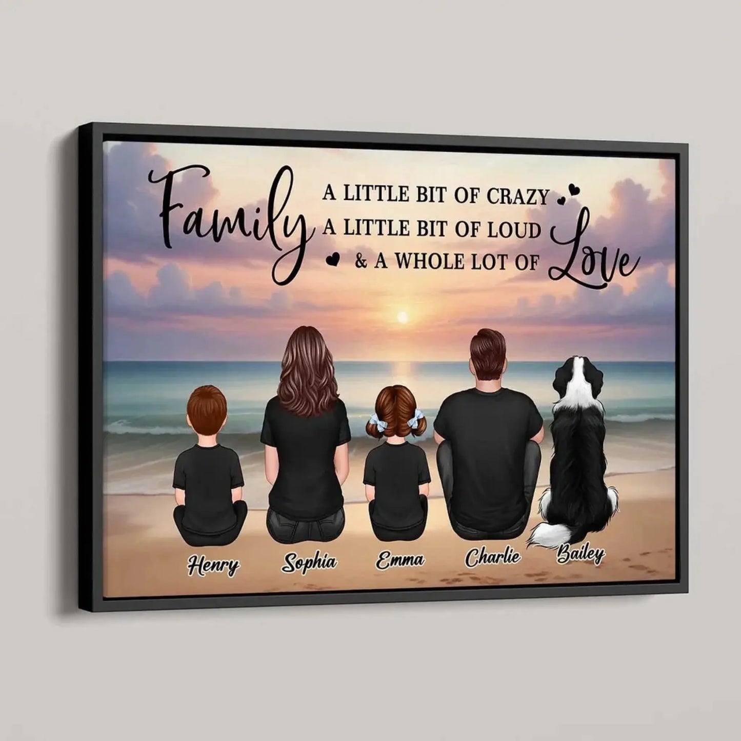 Family Whole Lot of Love – Personalized Poster with Realistic Beach Landscape – Treasured Forever Family Gift for Any Occasion Ezcustomize
