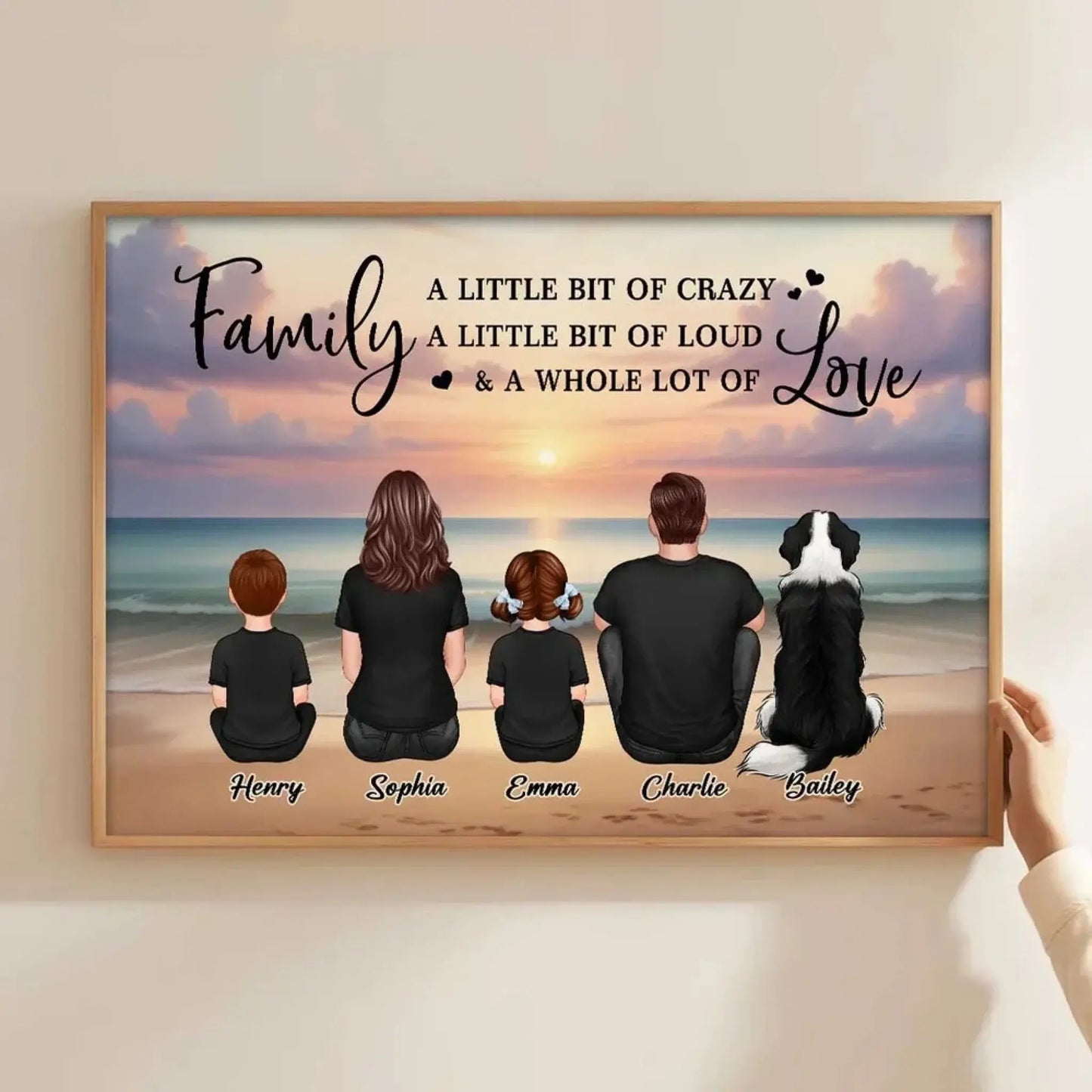 Family Whole Lot of Love – Personalized Poster with Realistic Beach Landscape – Treasured Forever Family Gift for Any Occasion Ezcustomize