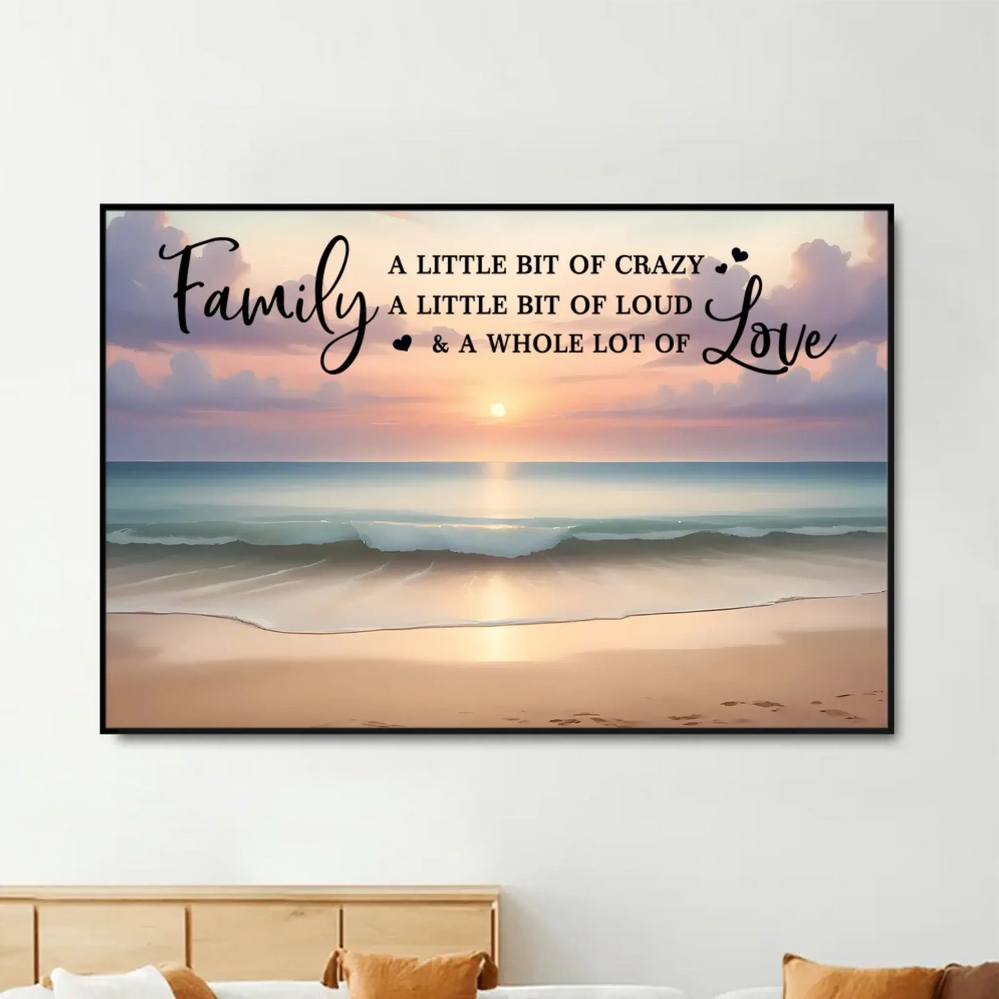 Family Whole Lot of Love – Personalized Poster with Realistic Beach Landscape – Treasured Forever Family Gift for Any Occasion Ezcustomize