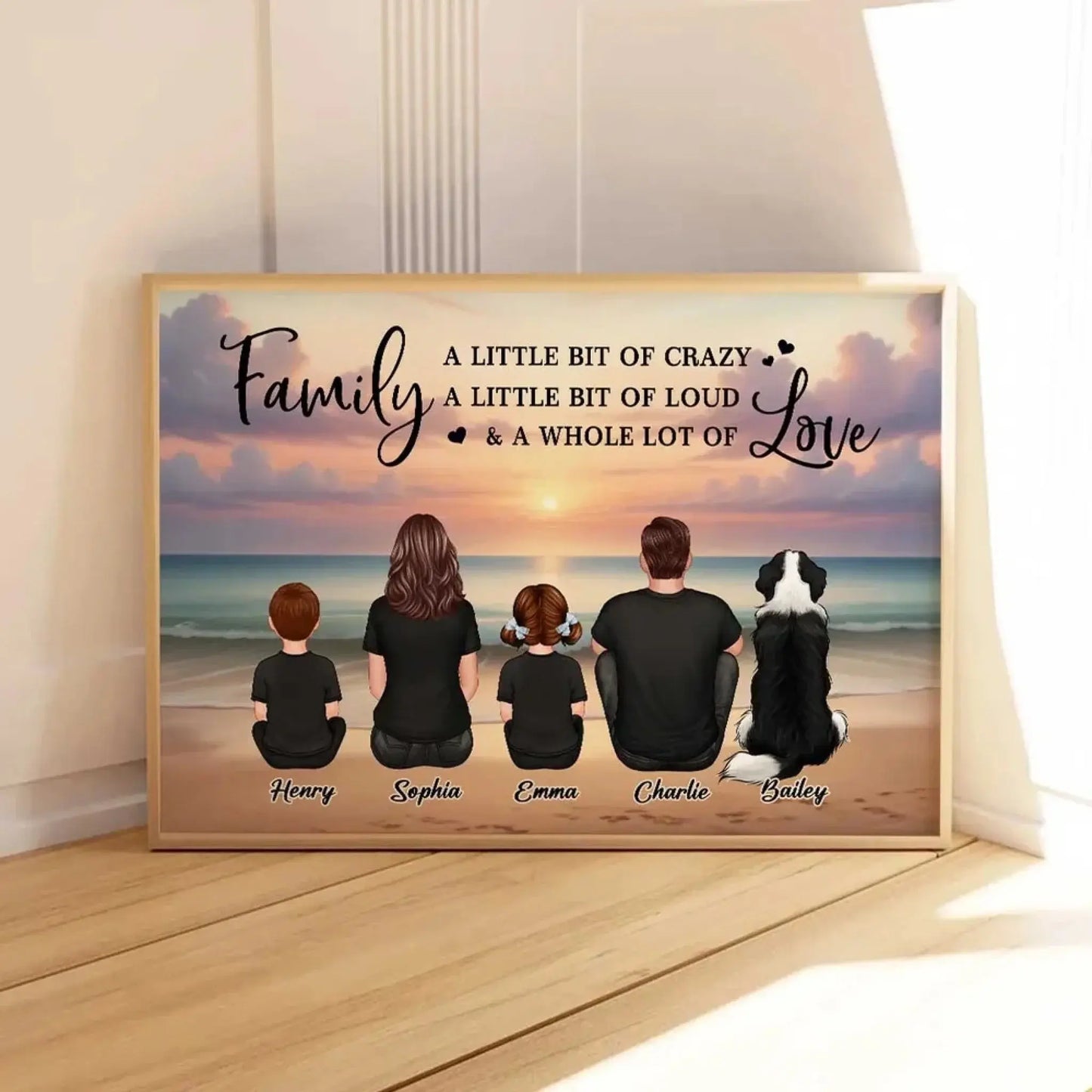 Family Whole Lot of Love – Personalized Poster with Realistic Beach Landscape – Treasured Forever Family Gift for Any Occasion Ezcustomize