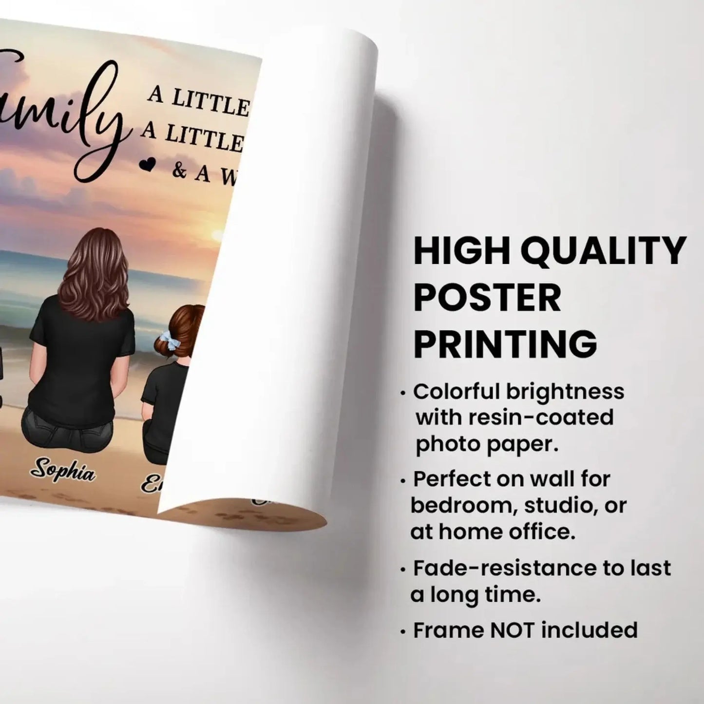 Family Whole Lot of Love – Personalized Poster with Realistic Beach Landscape – Treasured Forever Family Gift for Any Occasion Ezcustomize
