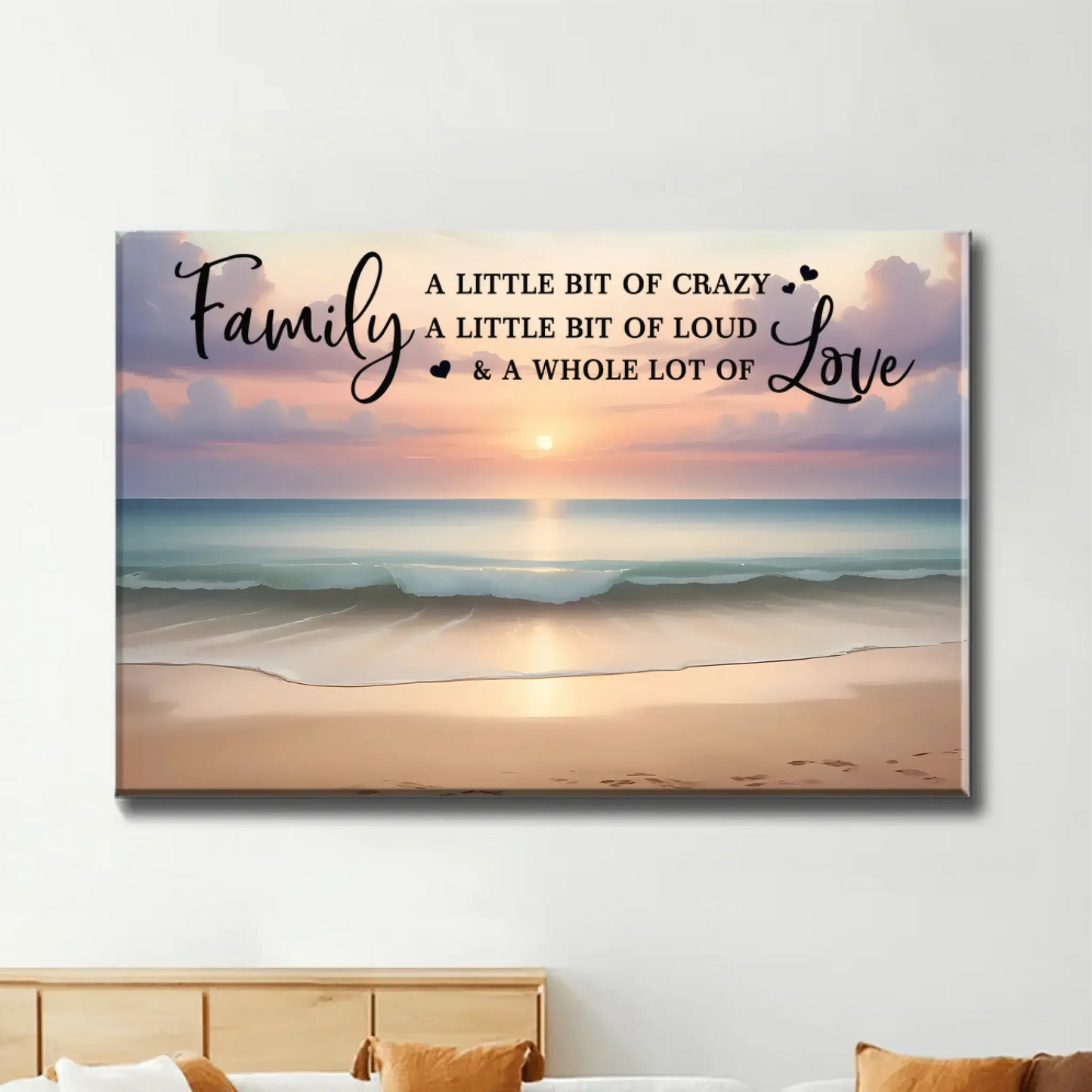 Family Whole Lot of Love – Personalized Poster with Realistic Beach Landscape – Treasured Forever Family Gift for Any Occasion Ezcustomize