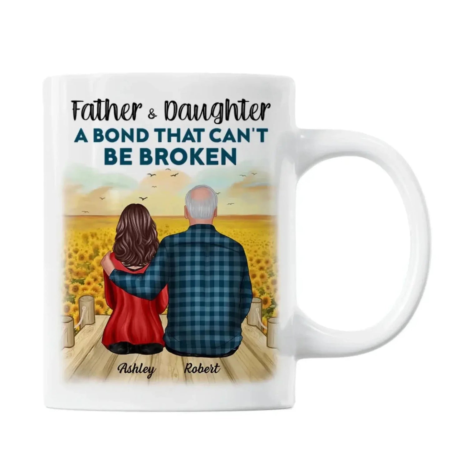 Father & Son “A Bond That Can’t Be Broken” Personalized Mug – Custom Name Gift for Dad from Son Ezcustomize