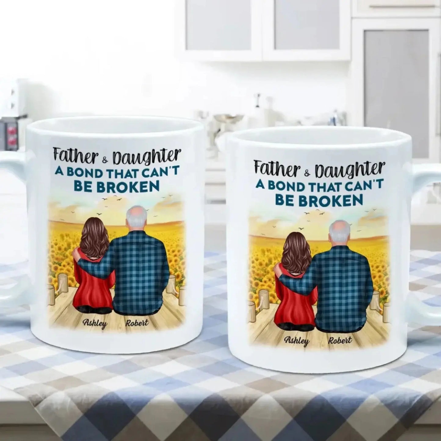 Father & Son “A Bond That Can’t Be Broken” Personalized Mug – Custom Name Gift for Dad from Son Ezcustomize