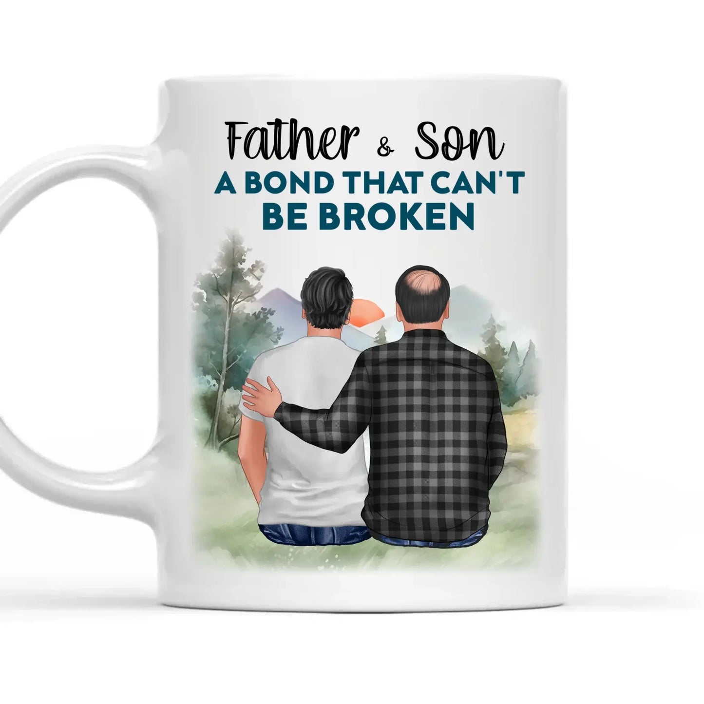 Father & Son “A Bond That Can’t Be Broken” Personalized Mug – Custom Name Gift for Dad from Son Ezcustomize