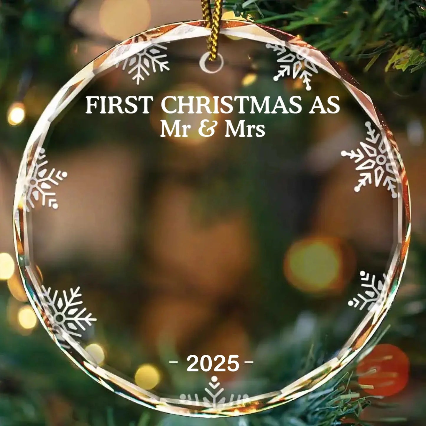 First Christmas as Married Couple – Personalized Heart-Shaped Glass Ornament – Custom Christmas Gift for Husband, Wife, or Couples Ezcustomize