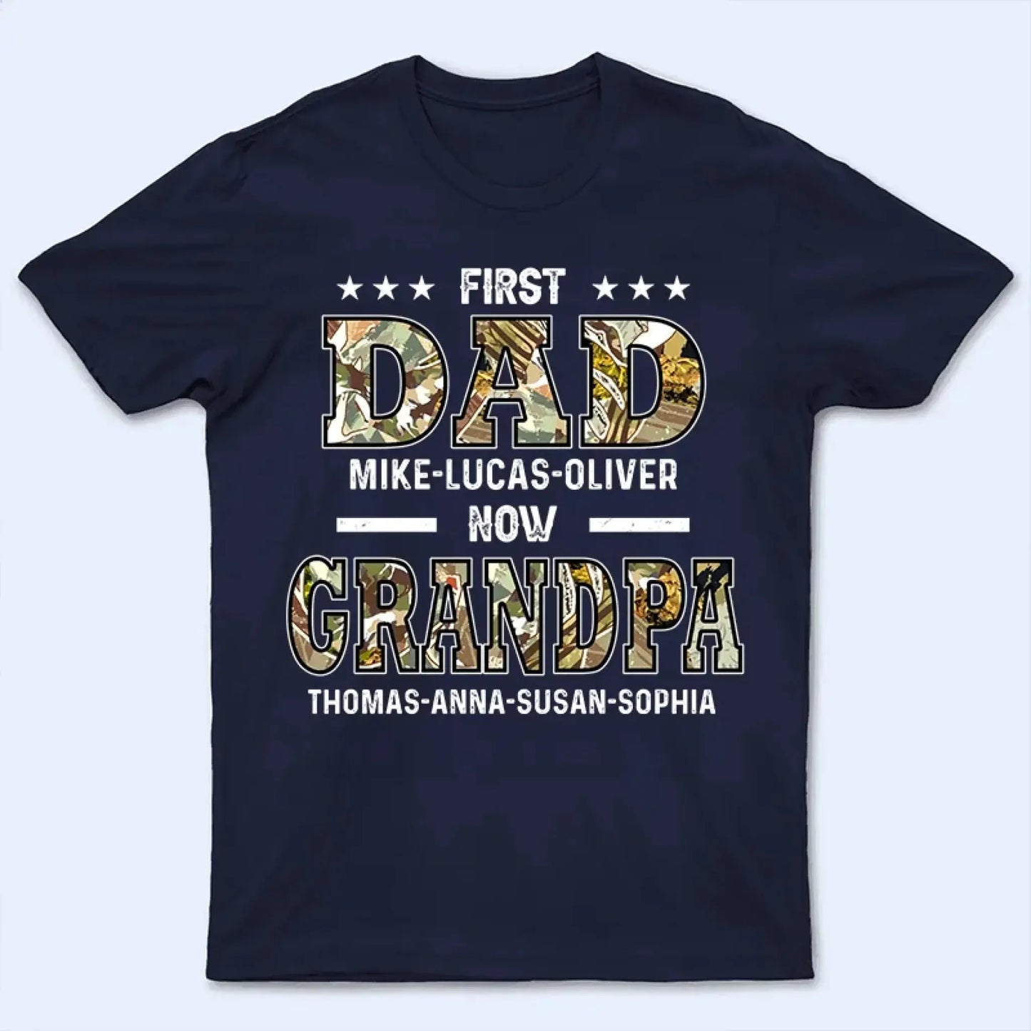 "First Dad, Now Papa" Title Art – Personalized T-Shirt/Hoodie/Sweatshirt – Custom Gift for Father or Grandpa Ezcustomize