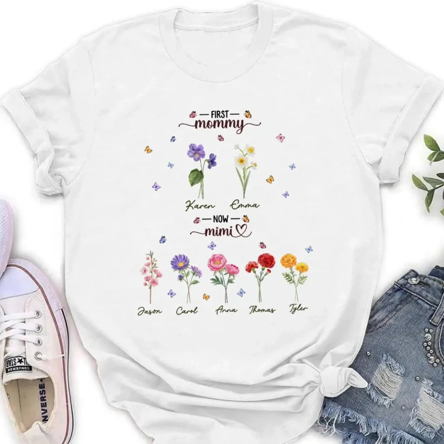 First Mom Now Grandma – Personalized Custom Shirt, Thoughtful Gift for Moms Turned Grandmas Ezcustomize