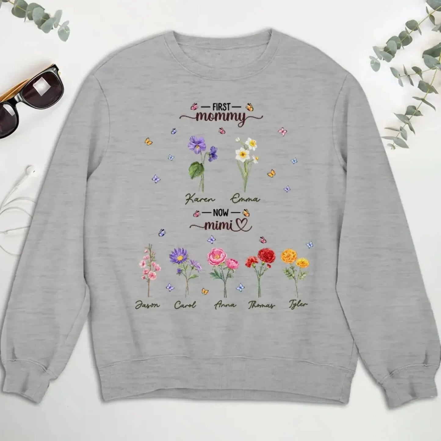 First Mom Now Grandma – Personalized Custom Shirt, Thoughtful Gift for Moms Turned Grandmas Ezcustomize