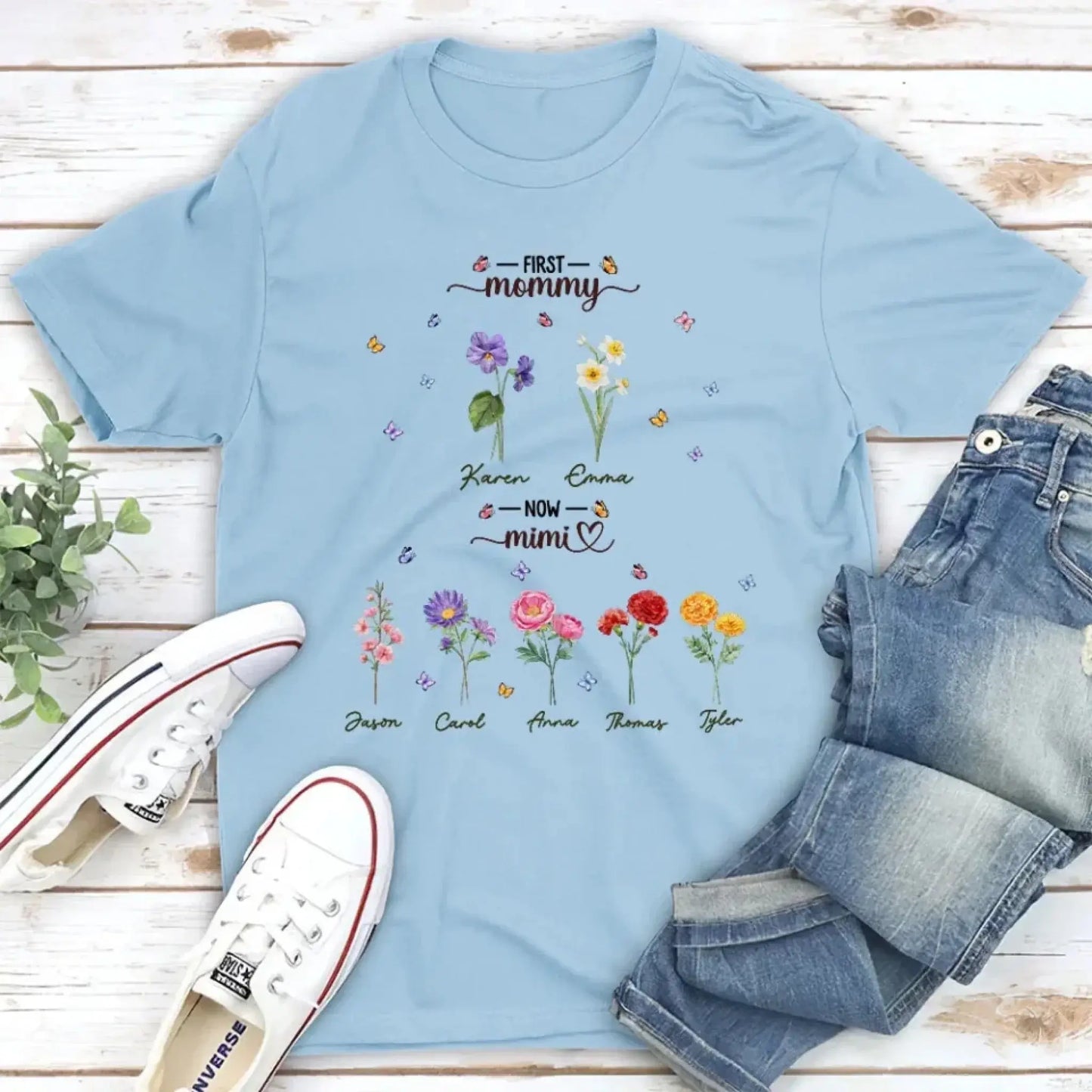 First Mom Now Grandma – Personalized Custom Shirt, Thoughtful Gift for Moms Turned Grandmas Ezcustomize