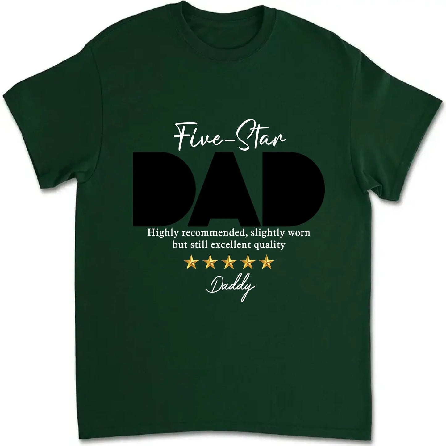 Five-Star Dad Custom Photo T-Shirt – Personalized Shirt with Star Rating & Picture – Unique Gift for Father’s Day or Birthday Ezcustomize