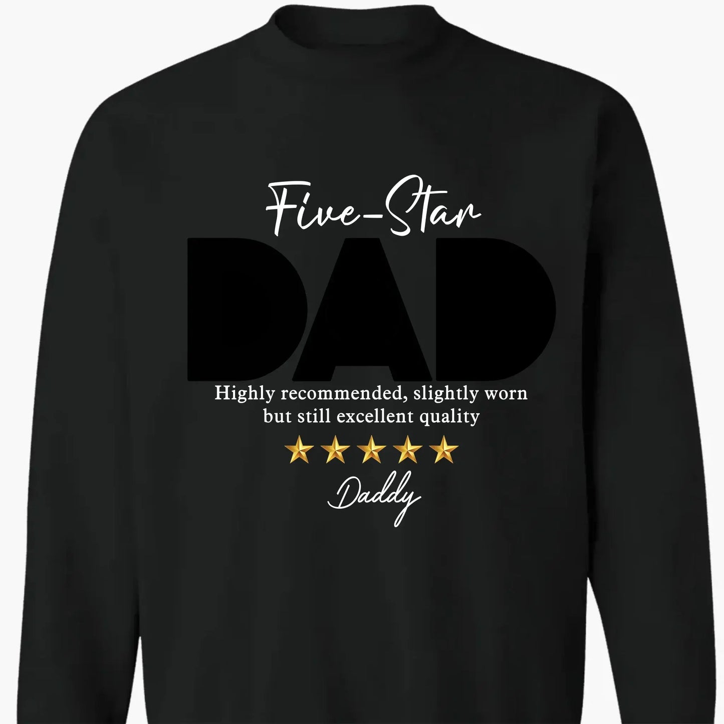 Five-Star Dad Custom Photo T-Shirt – Personalized Shirt with Star Rating & Picture – Unique Gift for Father’s Day or Birthday Ezcustomize