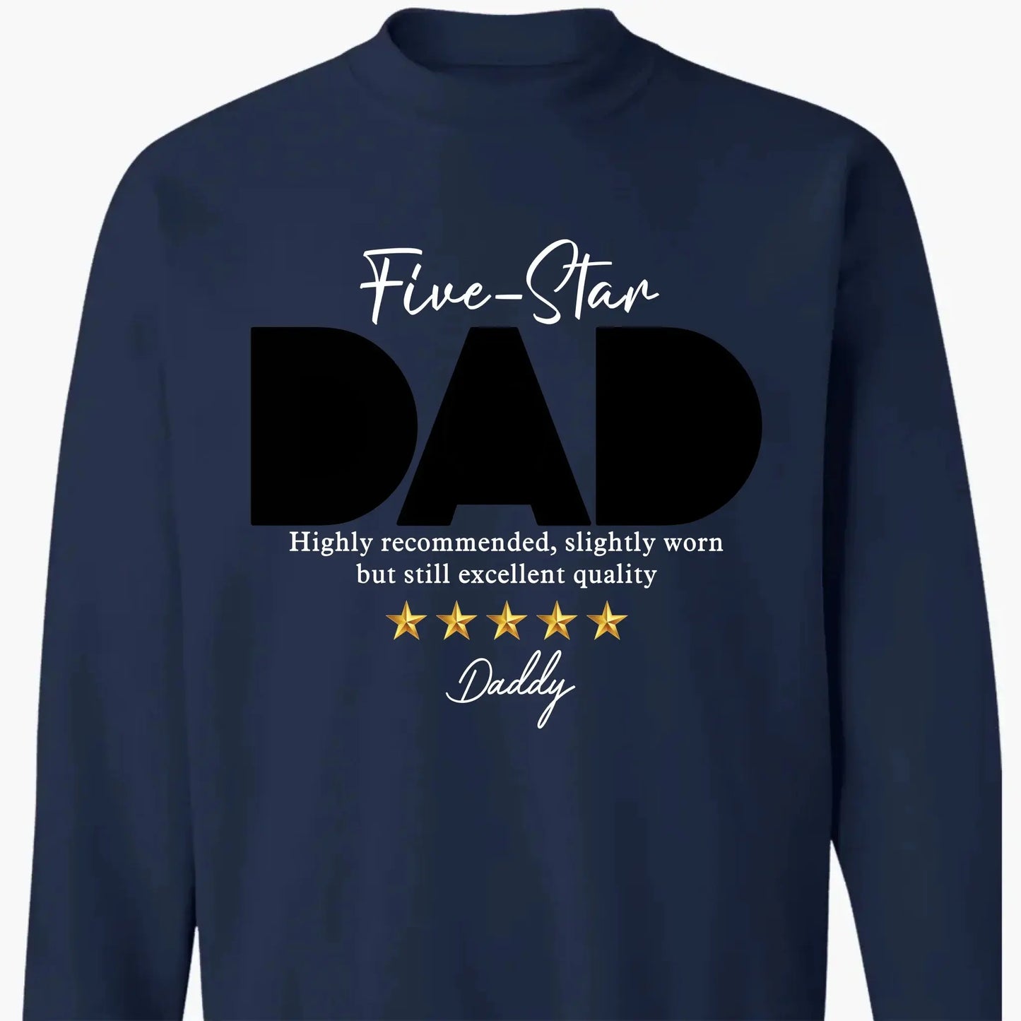 Five-Star Dad Custom Photo T-Shirt – Personalized Shirt with Star Rating & Picture – Unique Gift for Father’s Day or Birthday Ezcustomize