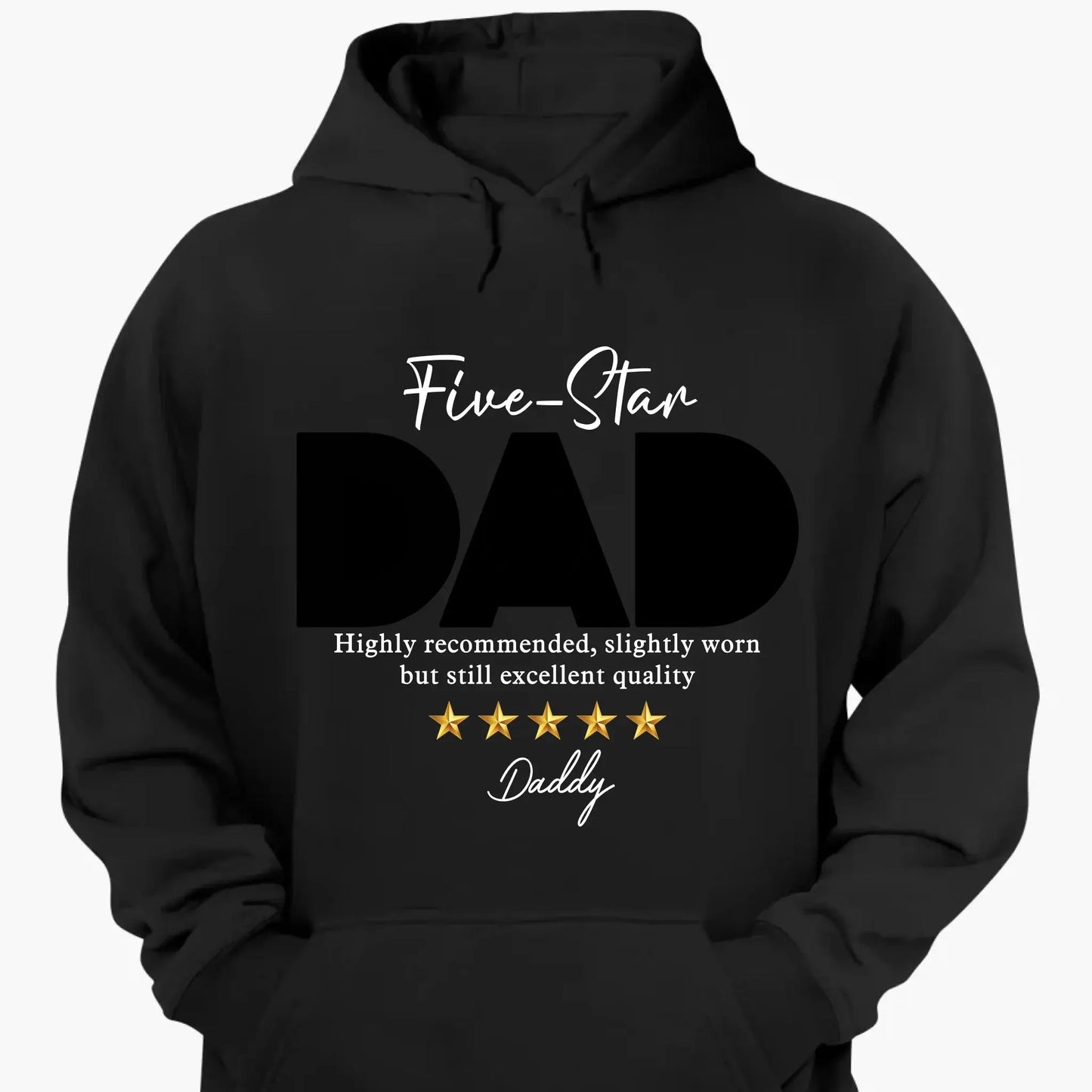 Five-Star Dad Custom Photo T-Shirt – Personalized Shirt with Star Rating & Picture – Unique Gift for Father’s Day or Birthday Ezcustomize