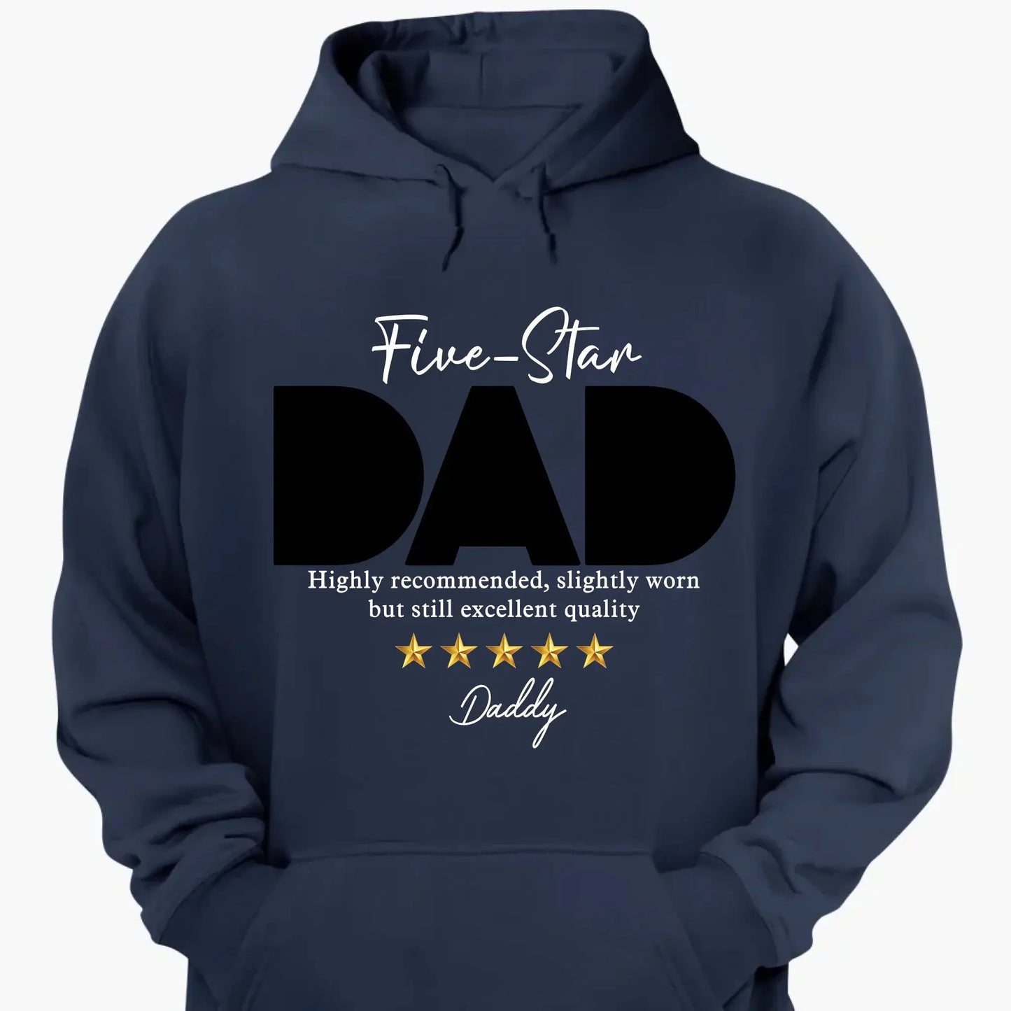 Five-Star Dad Custom Photo T-Shirt – Personalized Shirt with Star Rating & Picture – Unique Gift for Father’s Day or Birthday Ezcustomize