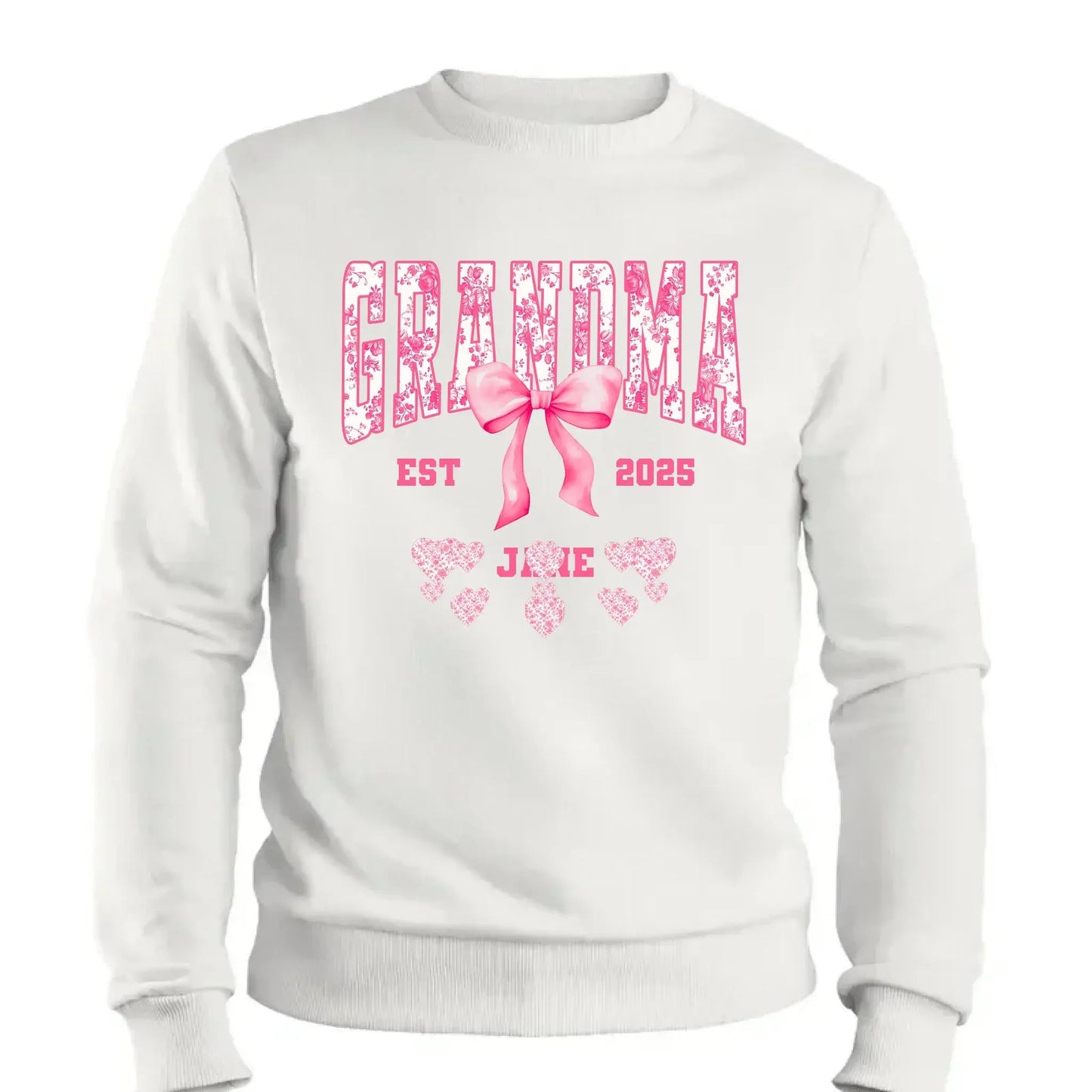 Floral Grandma Shirt with Bow – Personalized Name & Year T-Shirt Gift for Nana, Gigi, Mimi, Grandma Ezcustomize