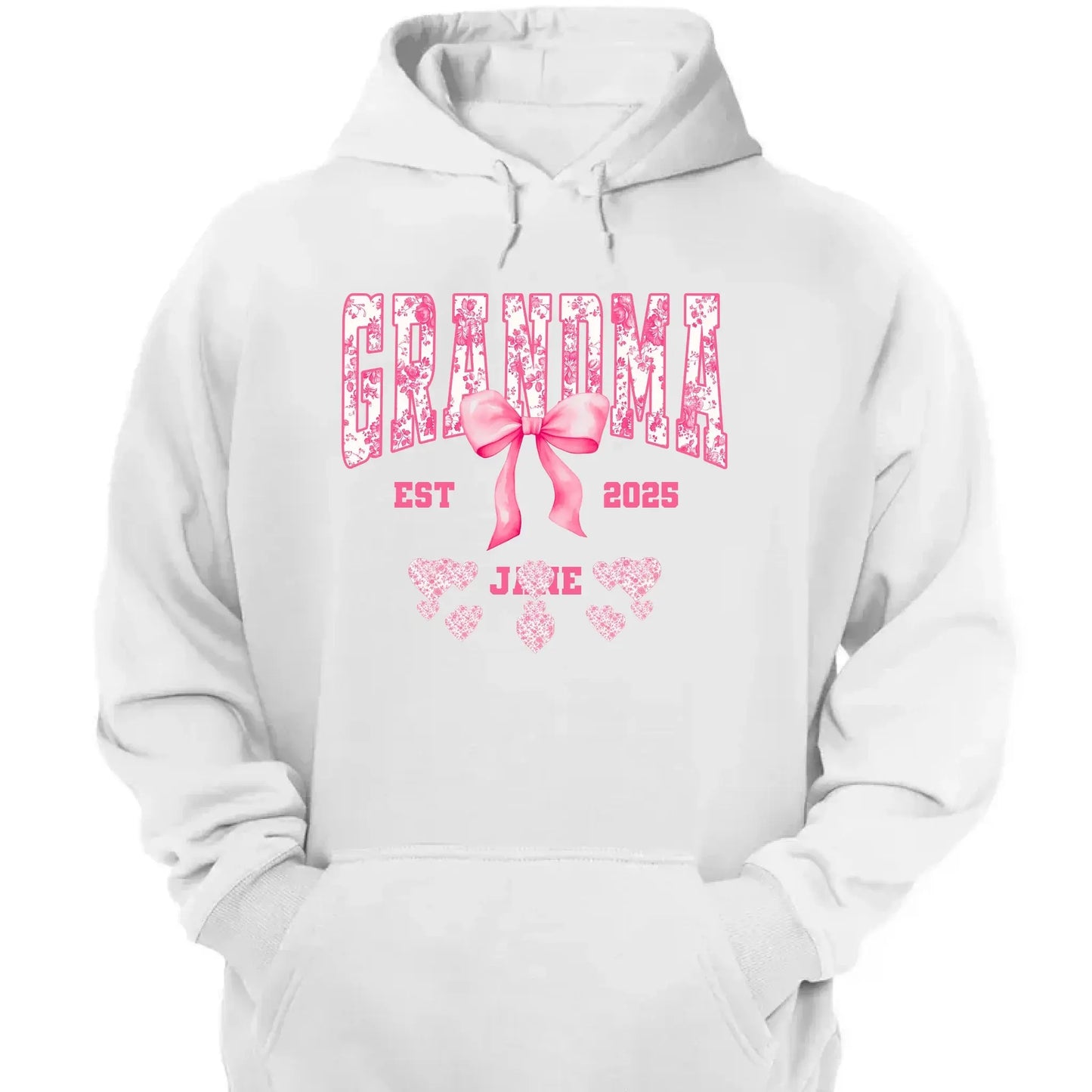 Floral Grandma Shirt with Bow – Personalized Name & Year T-Shirt Gift for Nana, Gigi, Mimi, Grandma Ezcustomize