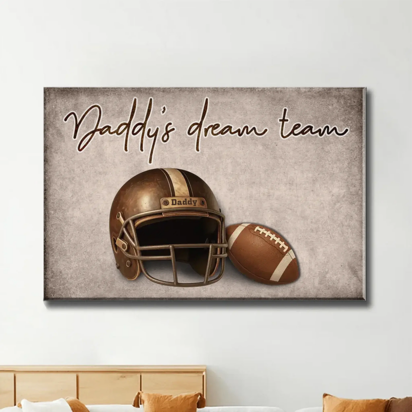 Football Dad Name Art – Personalized Poster/Canvas – Custom Father’s Day Gift with Kids’ Names for Sports-Loving Dads Ezcustomize