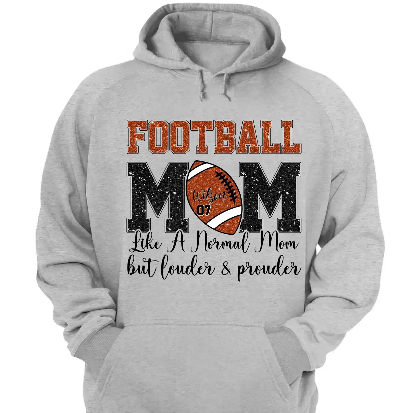 Football Mom: Louder & Prouder – Personalized T-Shirt – Custom Game Day Gift for Football Moms or Grandmas Ezcustomize