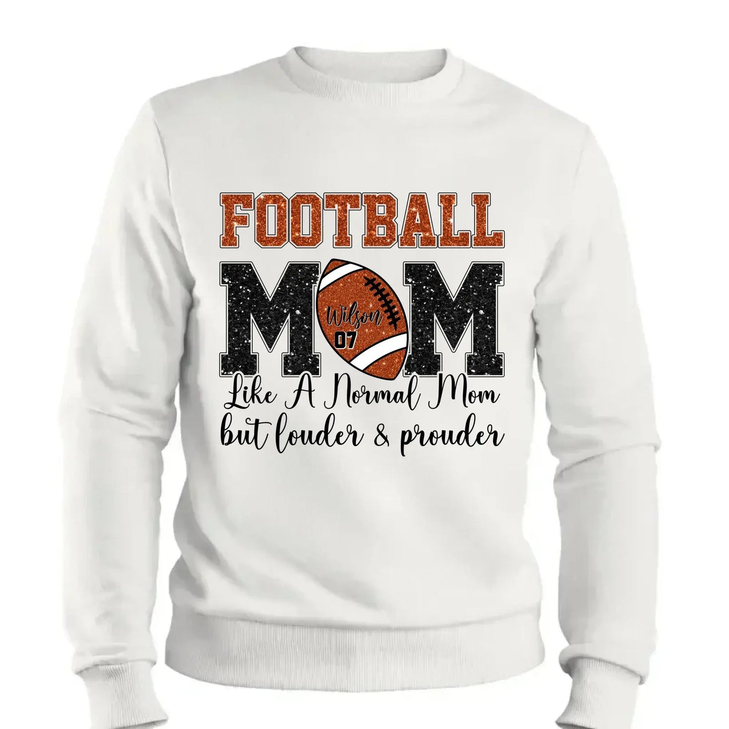 Football Mom: Louder & Prouder – Personalized T-Shirt – Custom Game Day Gift for Football Moms or Grandmas Ezcustomize