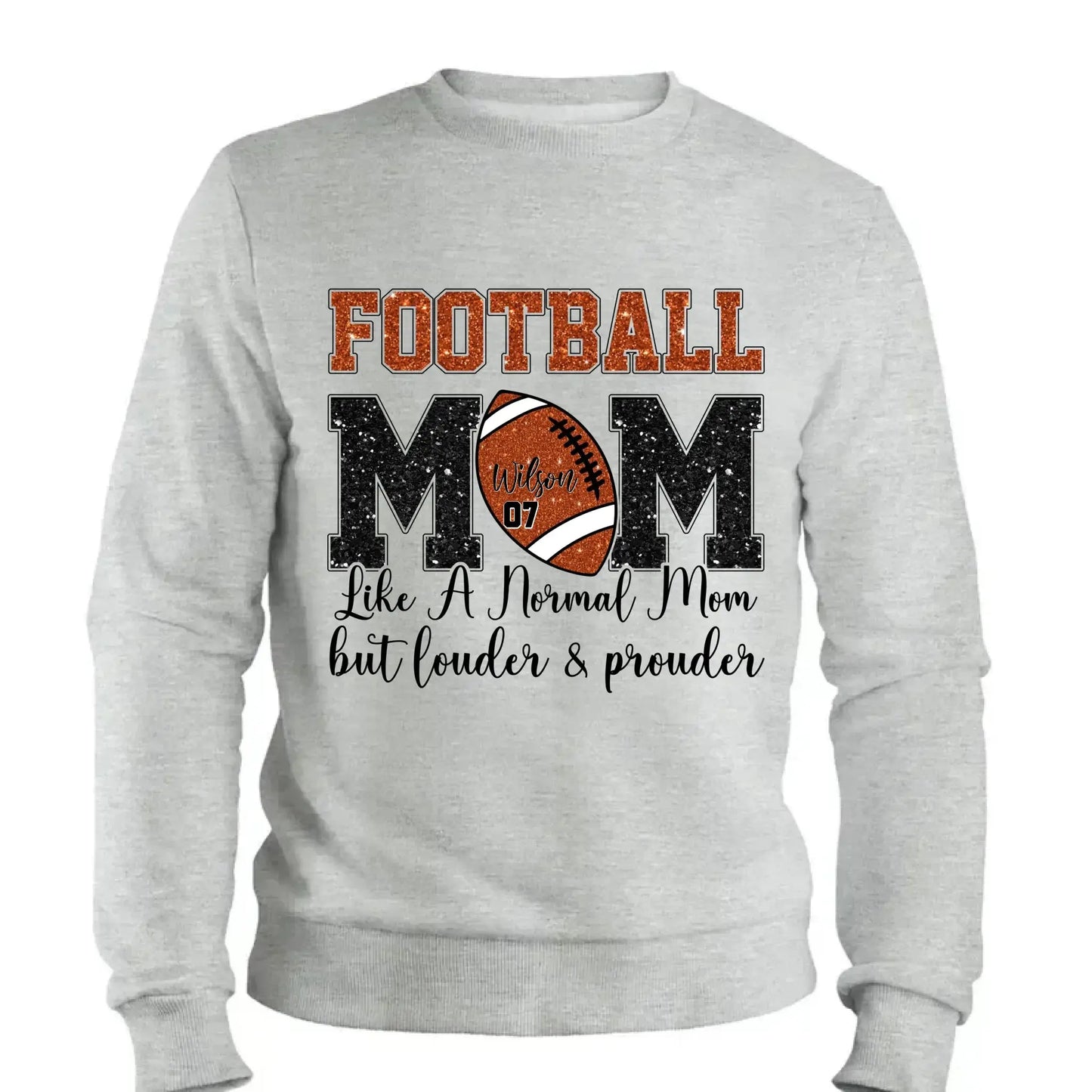 Football Mom: Louder & Prouder – Personalized T-Shirt – Custom Game Day Gift for Football Moms or Grandmas Ezcustomize