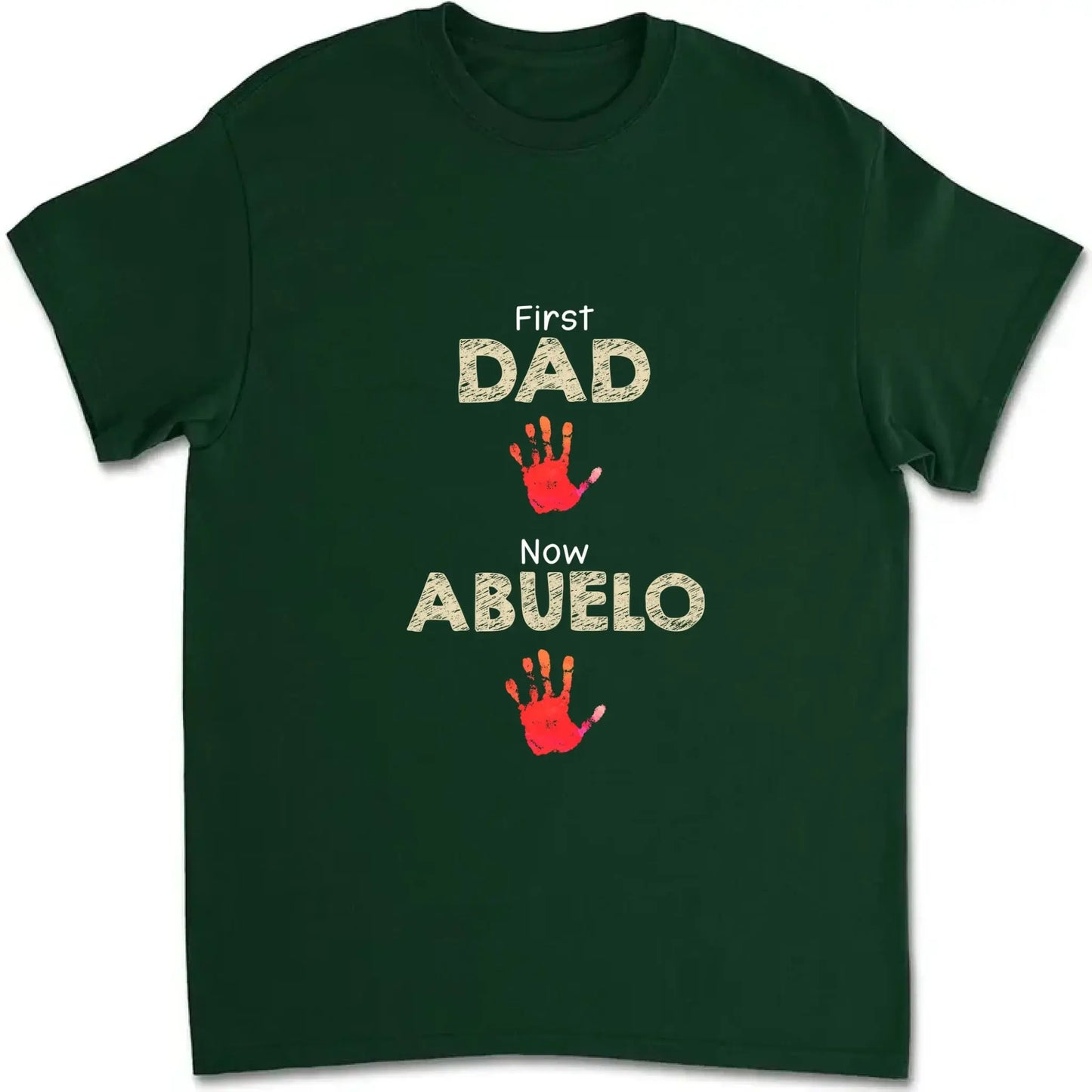 From Dad to Grandpa – Custom Handprint Back View T-Shirt – Father's Day or Birthday Gift for Dad or Grandpa Ezcustomize