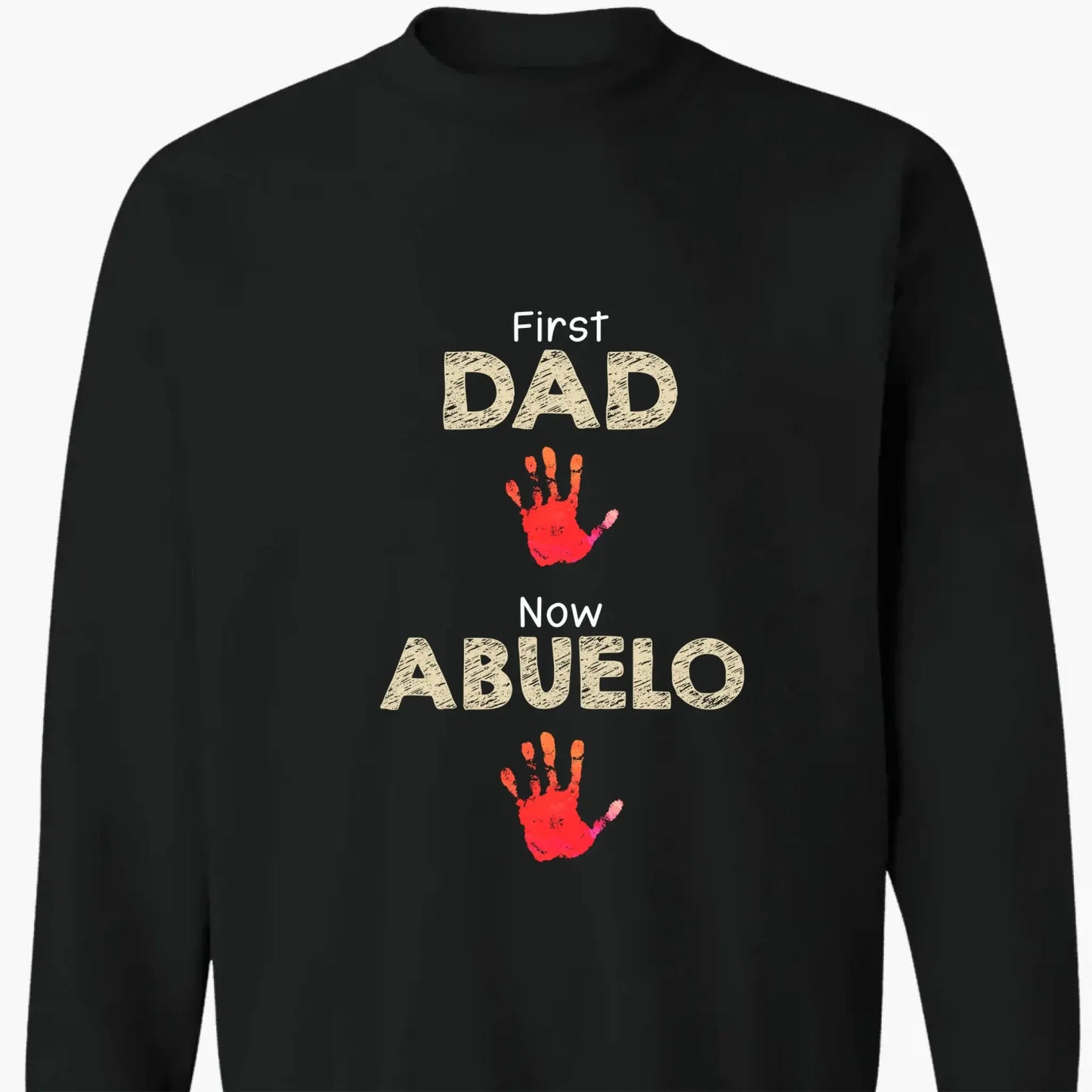 From Dad to Grandpa – Custom Handprint Back View T-Shirt – Father's Day or Birthday Gift for Dad or Grandpa Ezcustomize