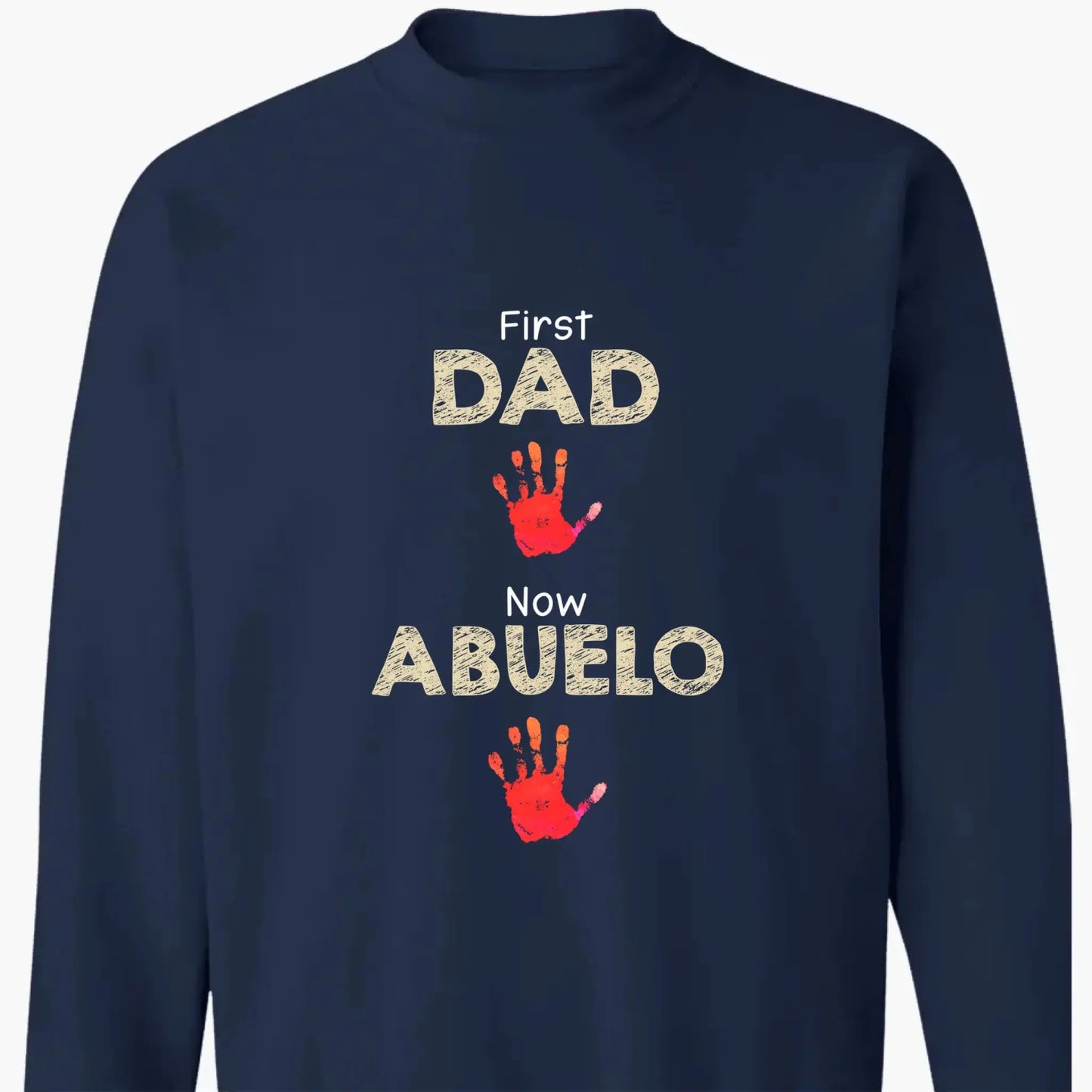 From Dad to Grandpa – Custom Handprint Back View T-Shirt – Father's Day or Birthday Gift for Dad or Grandpa Ezcustomize