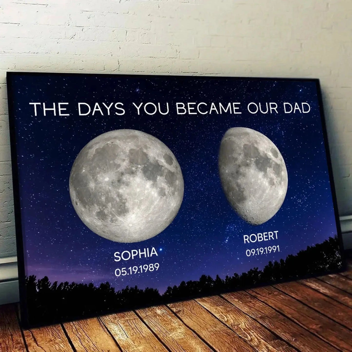 Galaxy Night Custom Birth Moon – The Days You Became Our Dad – Personalized Poster, Heartfelt Father’s Day Gift for Dad or Husband Ezcustomize