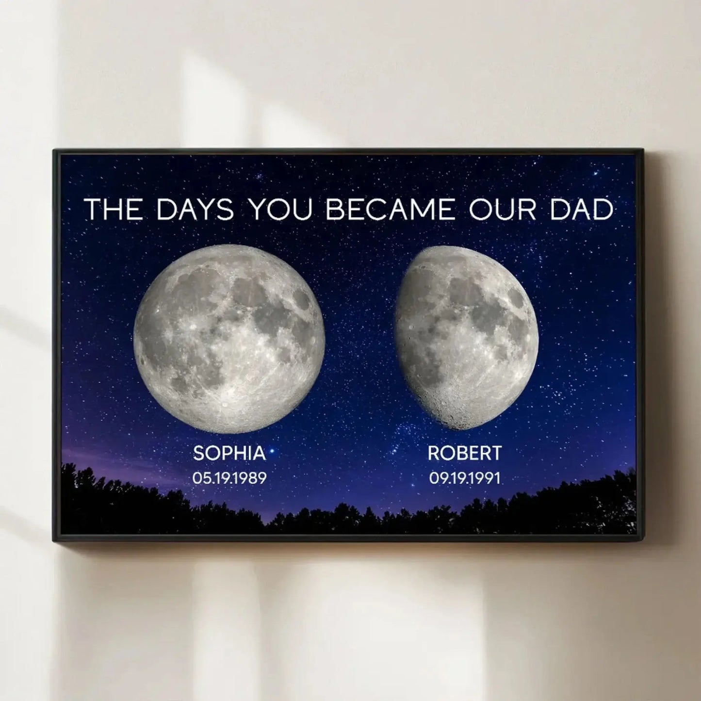 Galaxy Night Custom Birth Moon – The Days You Became Our Dad – Personalized Poster, Heartfelt Father’s Day Gift for Dad or Husband Ezcustomize