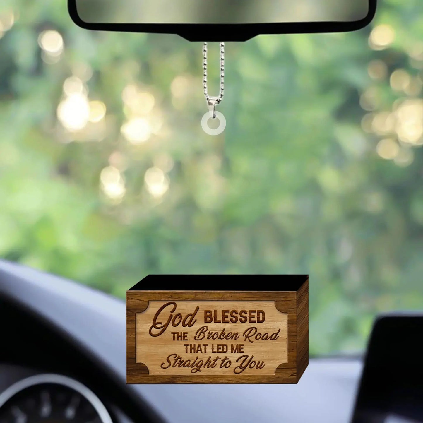 God Blessed the Broken Road Led Me to You – Personalized Car Hanging Ornament – Romantic Custom Gift for Couples or Partners Ezcustomize