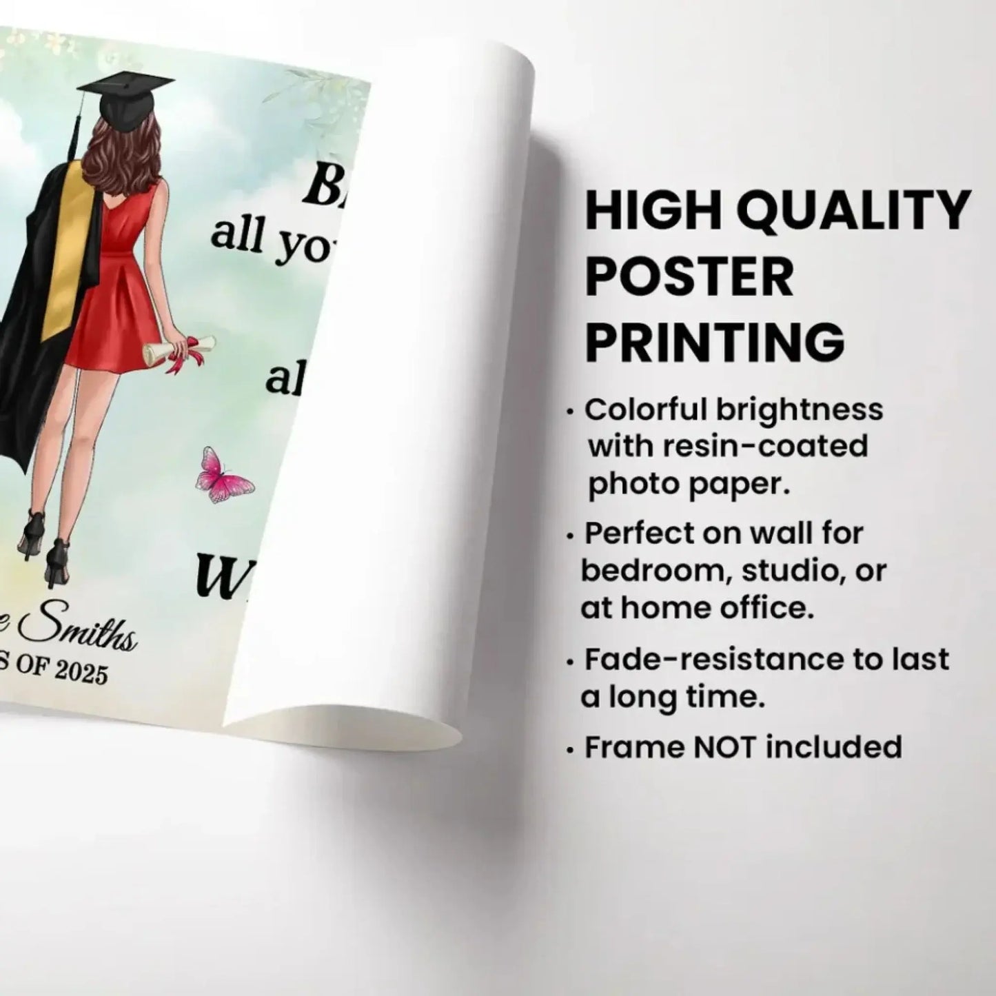 Graduation Senior – "Behind You All Your Memories" Personalized Poster, Custom Graduation Gift for Him or Her Ezcustomize