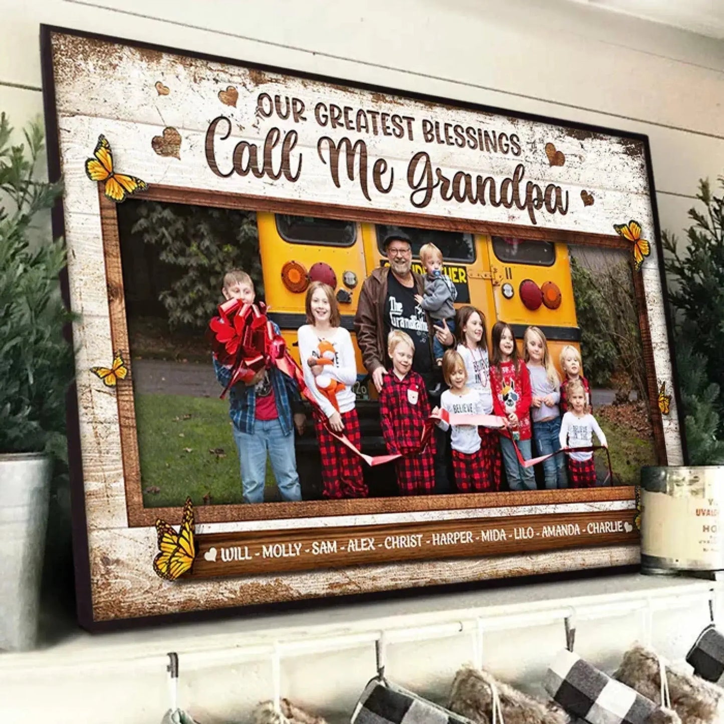 Grandkids – The Greatest Joy of All Custom Image Art – Personalized Poster/Canvas For Grandparents, Grandpa, Grandma Ezcustomize