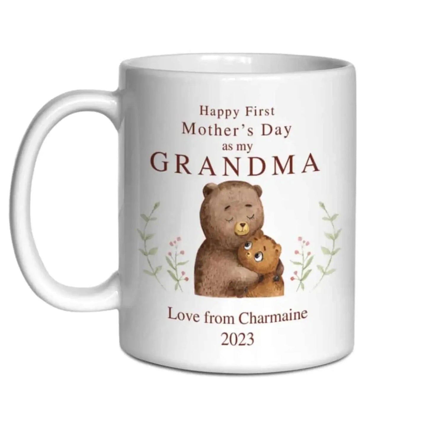 Grandma Bear First Mother’s Day Mug – Personalized Gift for New Grandma – Custom Coffee Cup with Name or Date Ezcustomize