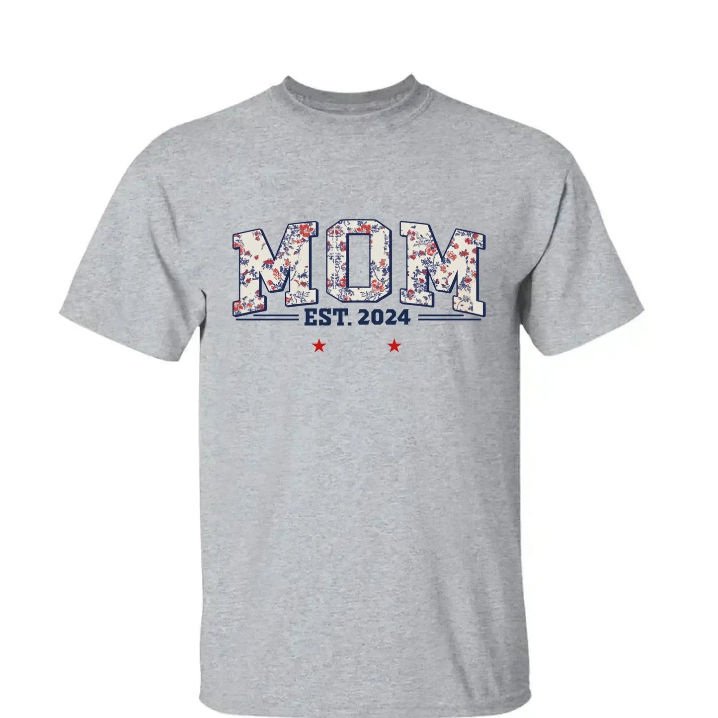 Grandma Est. Shirt – Personalized Floral Patriotic T-Shirt with Grandkids’ Names, 4th of July Gift for Nana, Mimi, Mom, Grandma Ezcustomize
