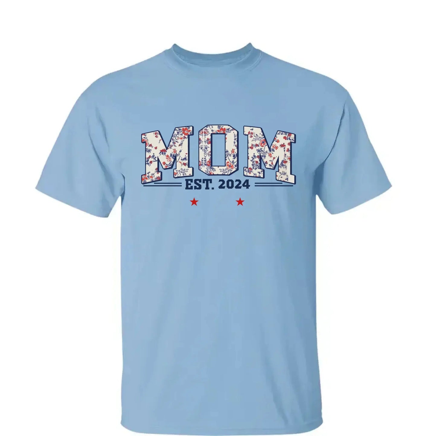 Grandma Est. Shirt – Personalized Floral Patriotic T-Shirt with Grandkids’ Names, 4th of July Gift for Nana, Mimi, Mom, Grandma Ezcustomize