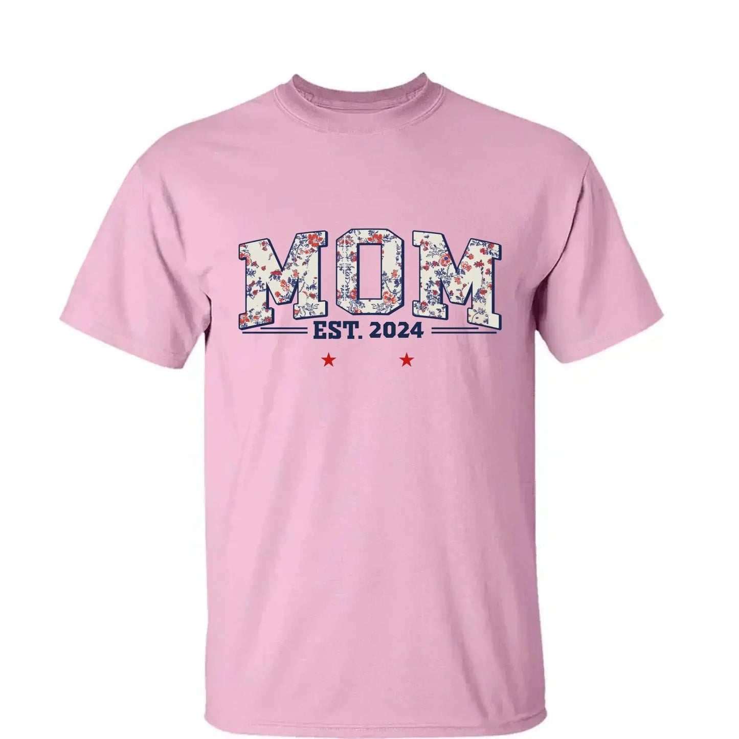 Grandma Est. Shirt – Personalized Floral Patriotic T-Shirt with Grandkids’ Names, 4th of July Gift for Nana, Mimi, Mom, Grandma Ezcustomize