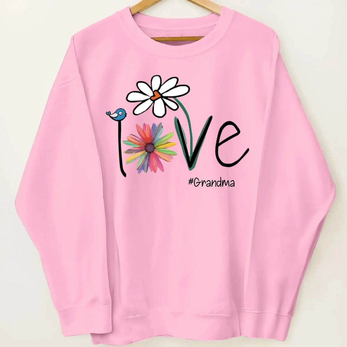 Grandma Life Sweatshirt – Personalized Flower Design – Gift for Grandma, Mom Ezcustomize