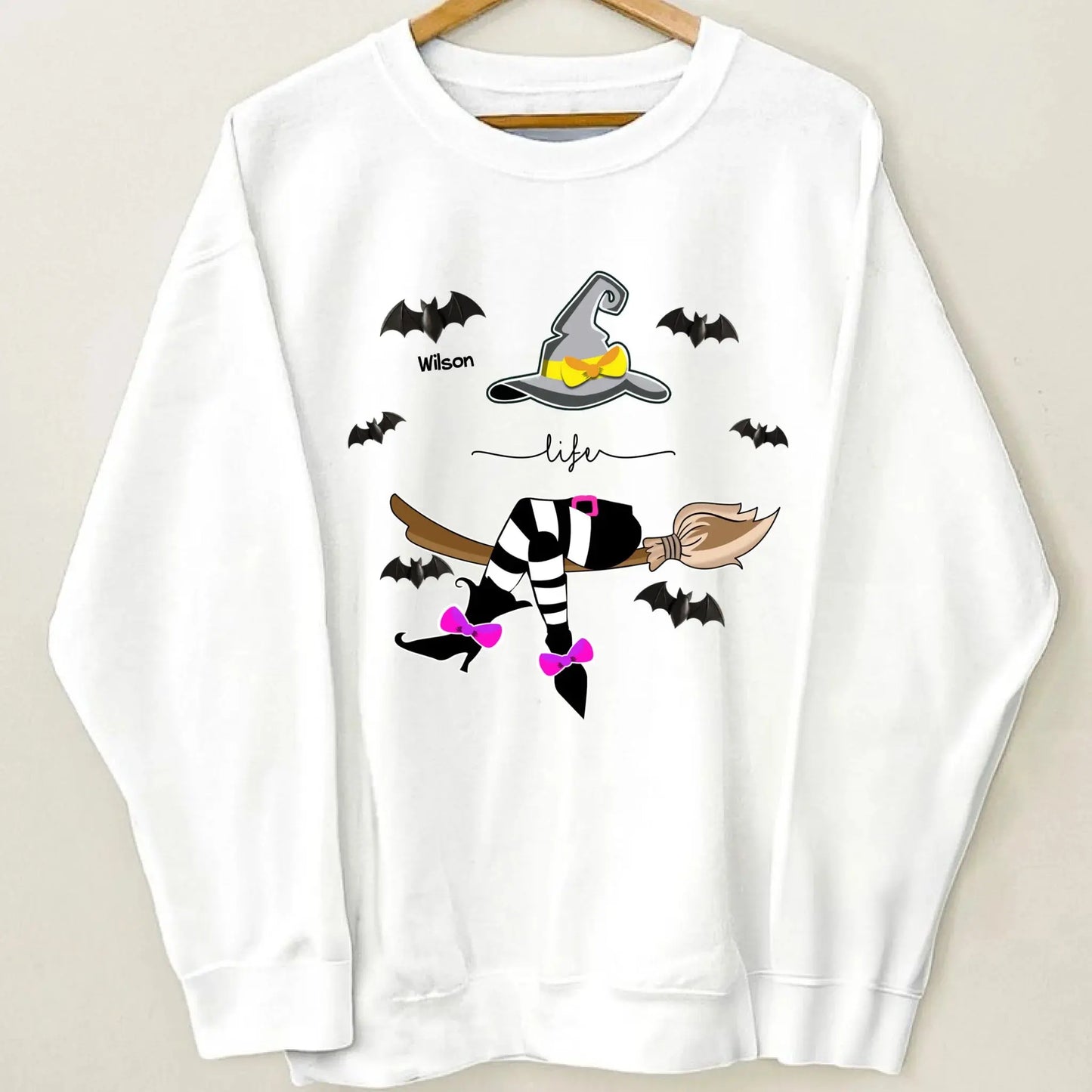 Grandma Life Witch Theme – Personalized Halloween Sweatshirt with Kids’ Names – Cute Spooky Season Gift for Grandma, Nana or Mimi Ezcustomize