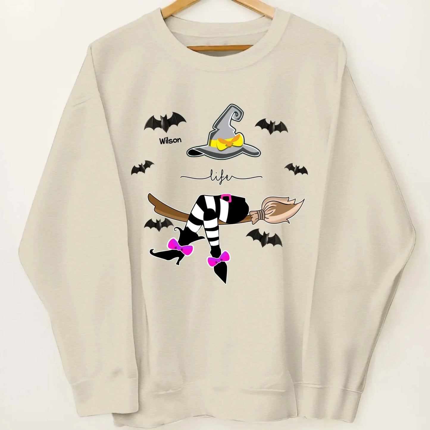 Grandma Life Witch Theme – Personalized Halloween Sweatshirt with Kids’ Names – Cute Spooky Season Gift for Grandma, Nana or Mimi Ezcustomize