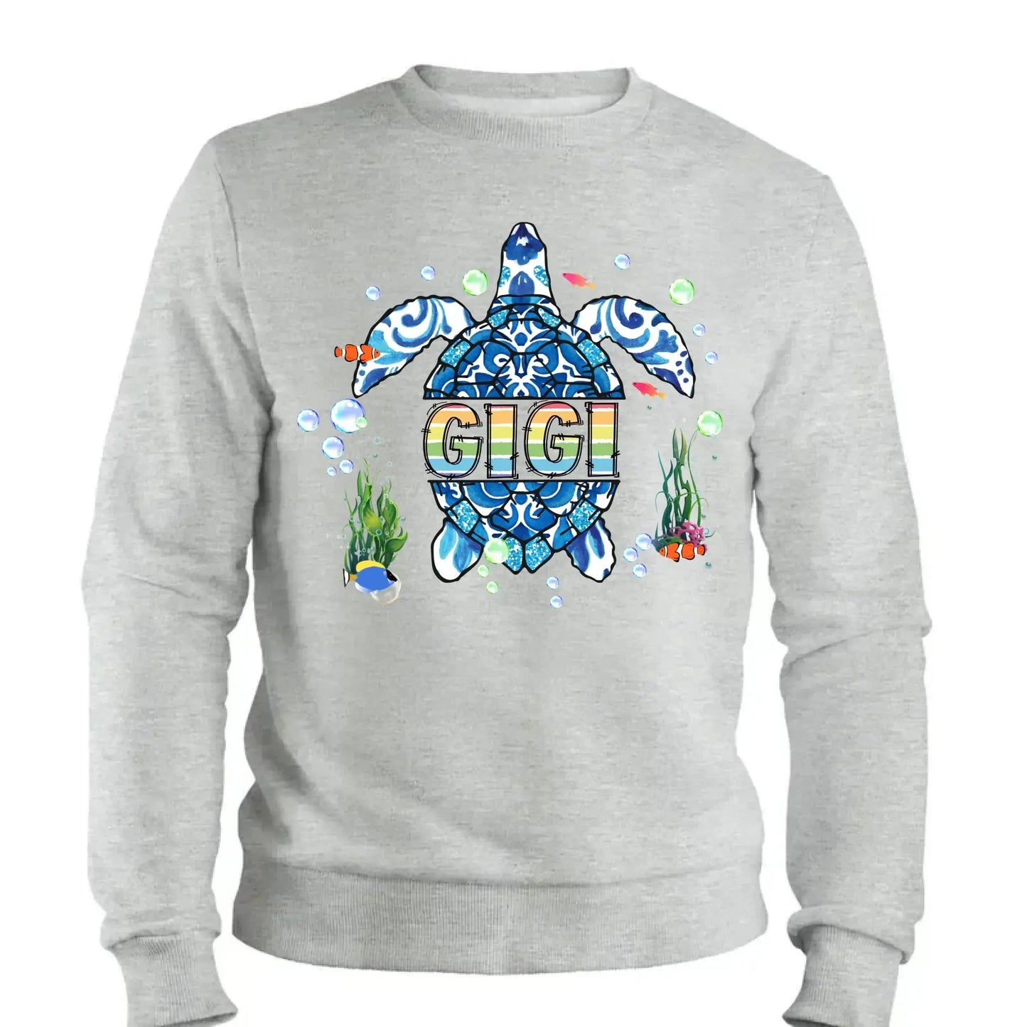Grandma Sea Turtle - Personalized Shirt/Hoodie/Sweatshirt for Mom or Grandma, Custom Mother’s Day Gift Ezcustomize