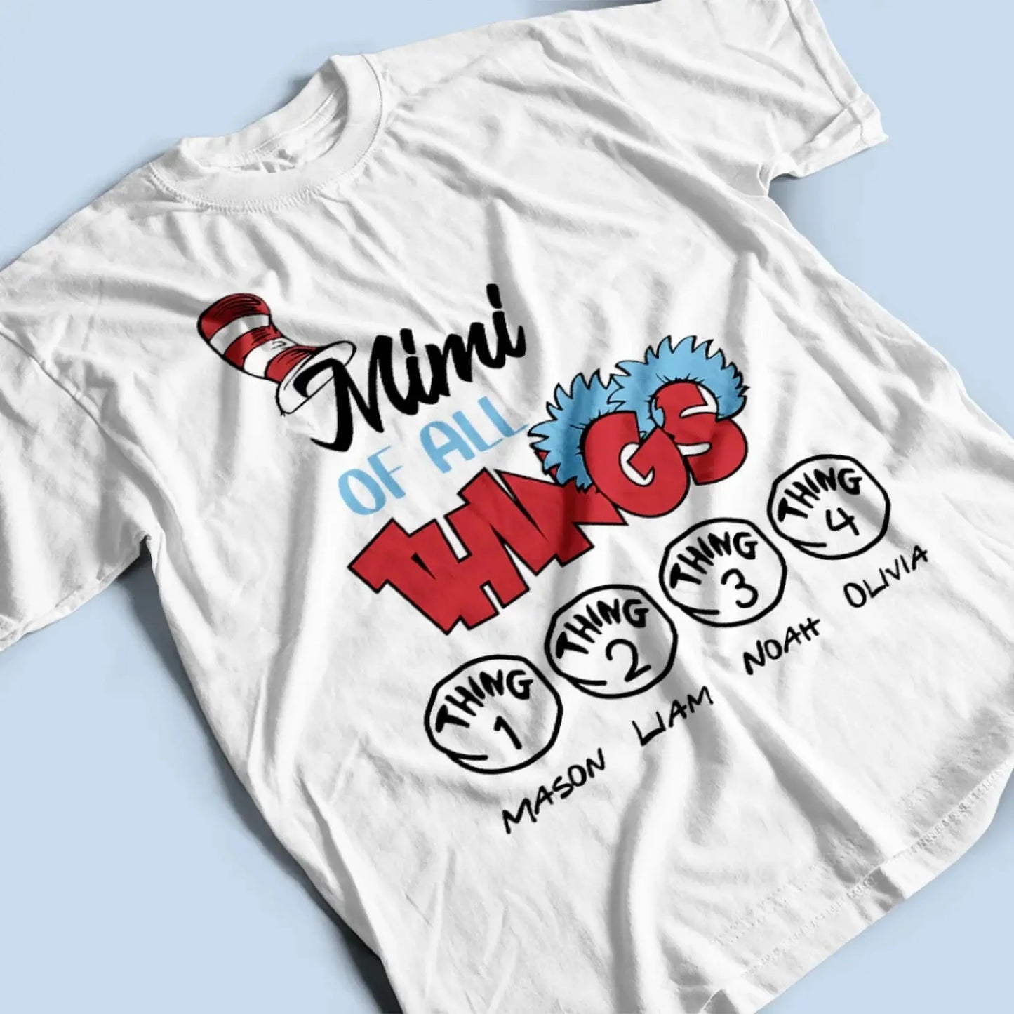 Grandma of All Things Shirt – Personalized Custom T-Shirt with Kids’ Names – Fun Gift for Nana, Mimi, Abuela Ezcustomize