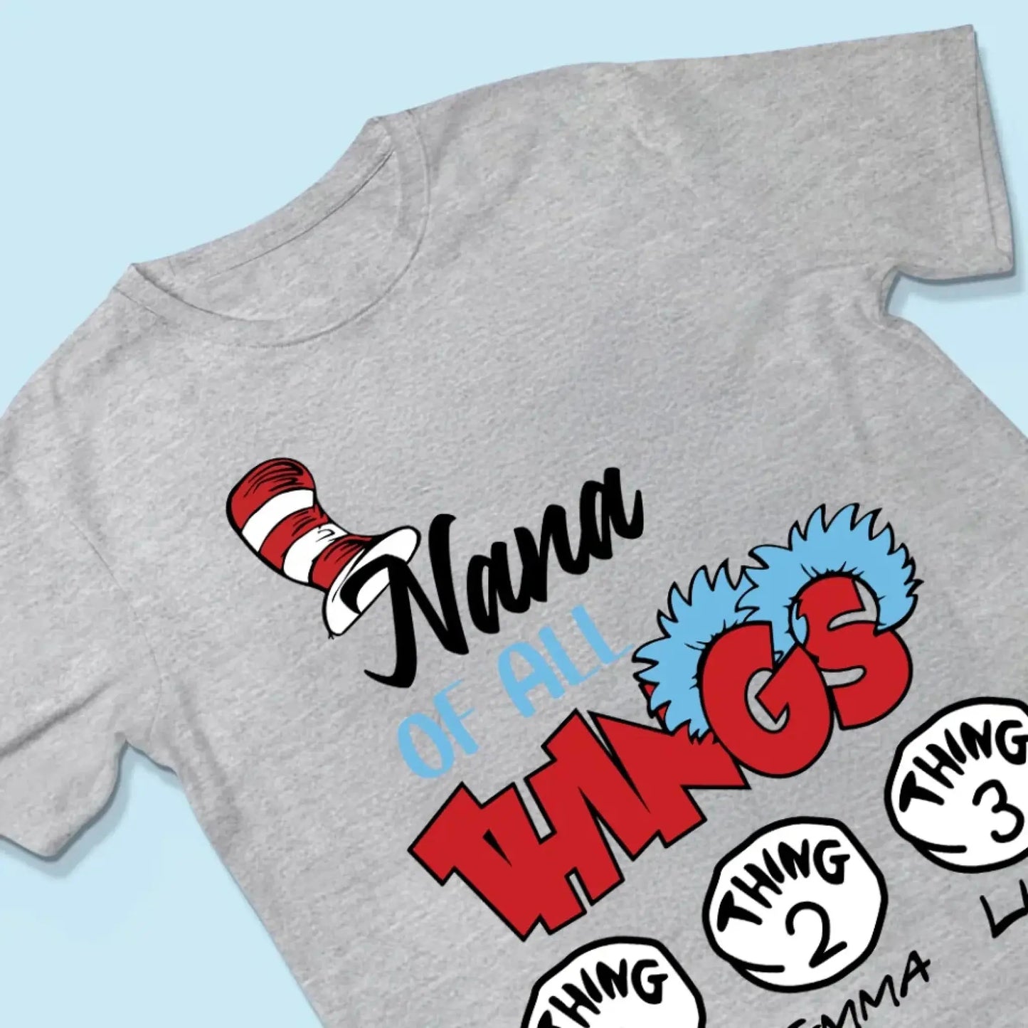 Grandma of All Things Shirt – Personalized Custom T-Shirt with Kids’ Names – Fun Gift for Nana, Mimi, Abuela Ezcustomize