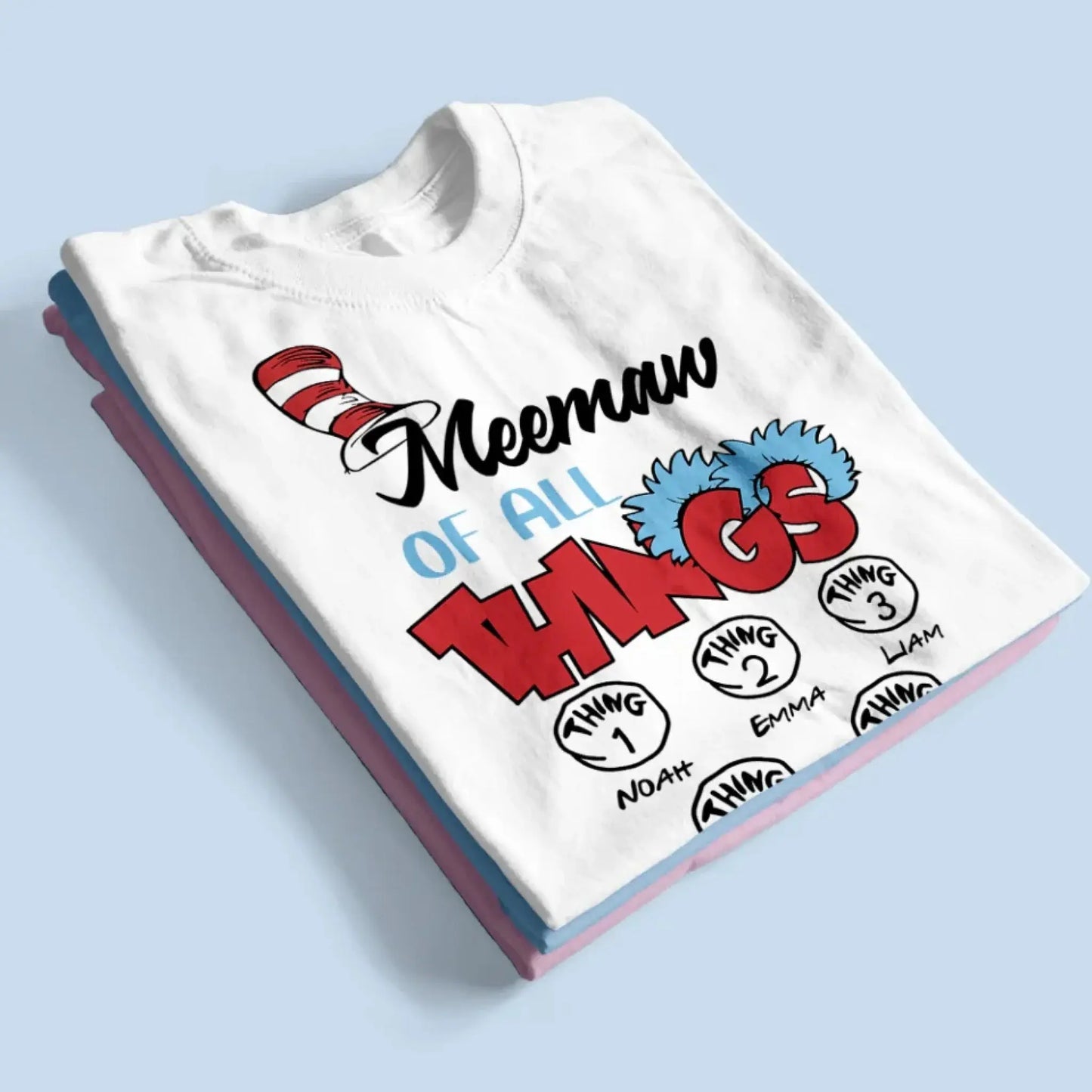 Grandma of All Things Shirt – Personalized Custom T-Shirt with Kids’ Names – Fun Gift for Nana, Mimi, Abuela Ezcustomize