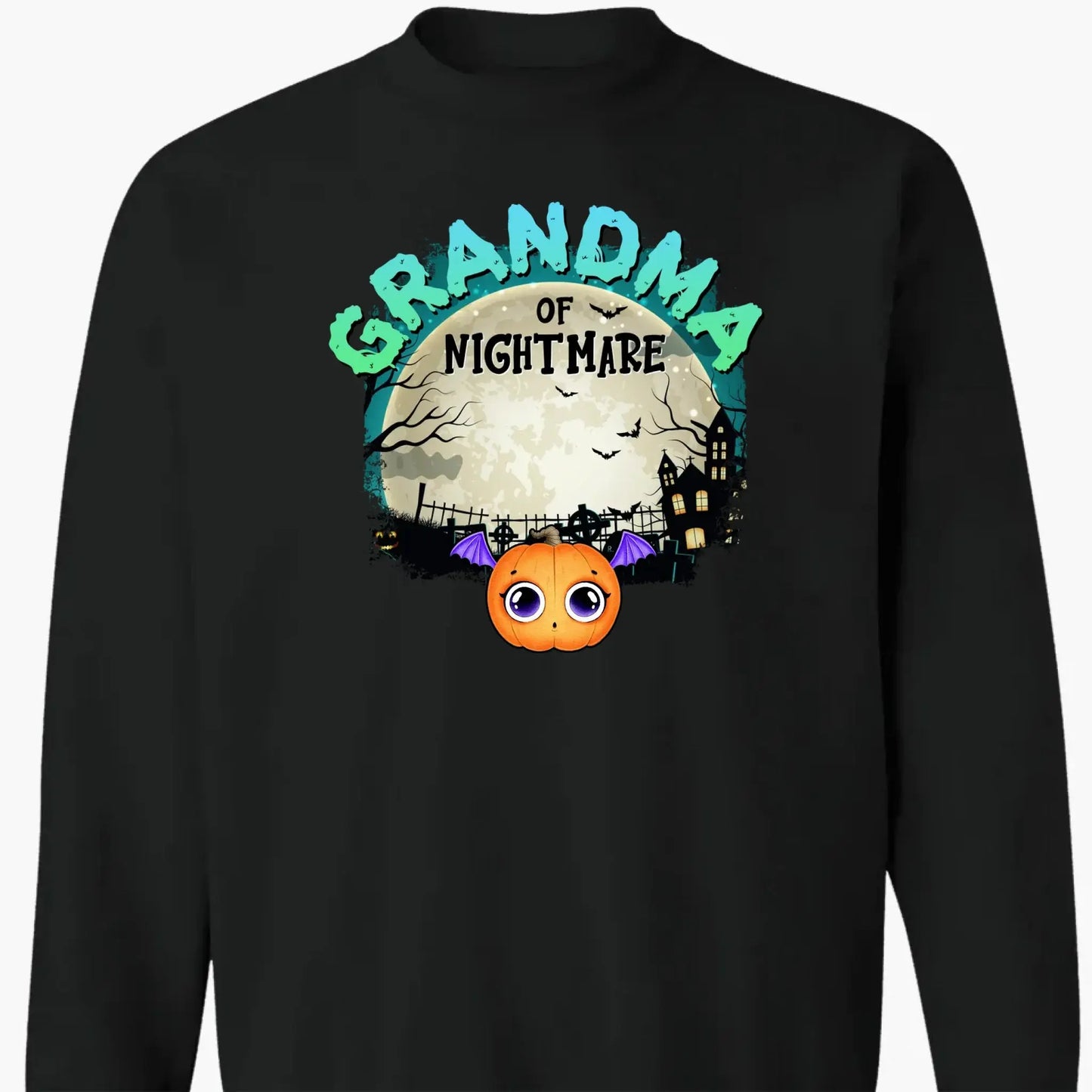 Grandma of Nightmares Halloween Theme – Personalized Shirt, Hoodie, or Sweatshirt – Funny Scary Gift for Spooky-Season Loving Grandmas Ezcustomize