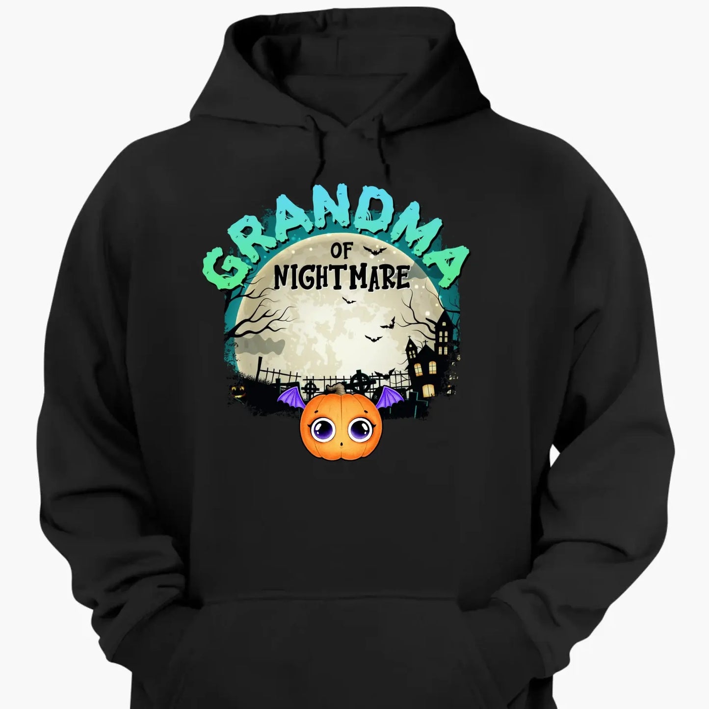 Grandma of Nightmares Halloween Theme – Personalized Shirt, Hoodie, or Sweatshirt – Funny Scary Gift for Spooky-Season Loving Grandmas Ezcustomize