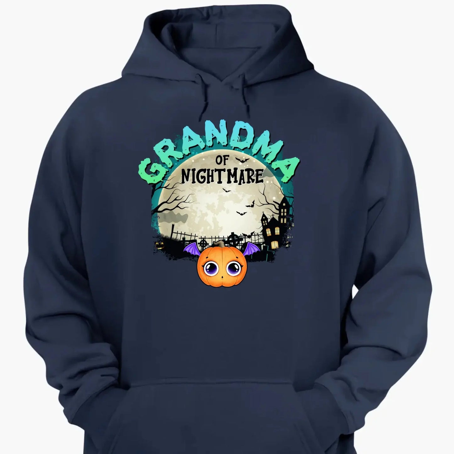 Grandma of Nightmares Halloween Theme – Personalized Shirt, Hoodie, or Sweatshirt – Funny Scary Gift for Spooky-Season Loving Grandmas Ezcustomize