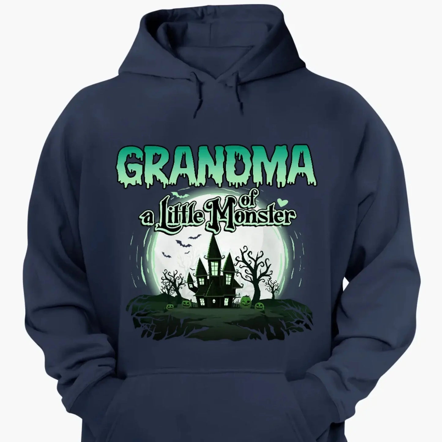 Grandma of These Little Monsters Shirt – Personalized Halloween T-Shirt with Grandkids' Names, Custom Gift for Grandma, Mimi, Nana Ezcustomize