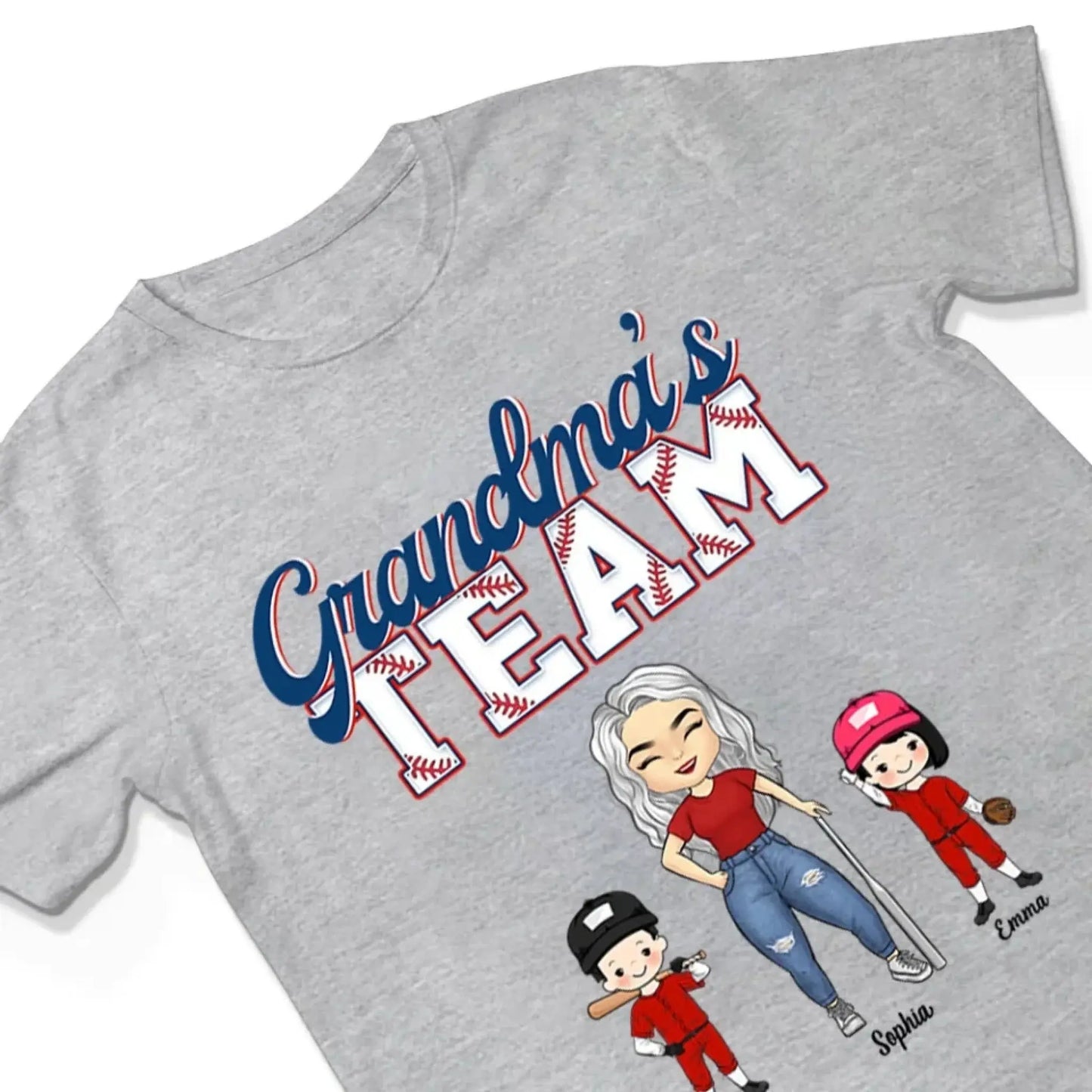 Grandma’s Baseball Team Shirt – Personalized T-Shirt – Custom Game Day Gift for Proud Baseball Grandmas with Kids’ Names Ezcustomize