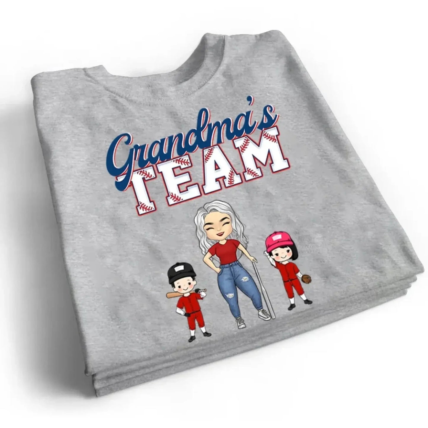 Grandma’s Baseball Team Shirt – Personalized T-Shirt – Custom Game Day Gift for Proud Baseball Grandmas with Kids’ Names Ezcustomize
